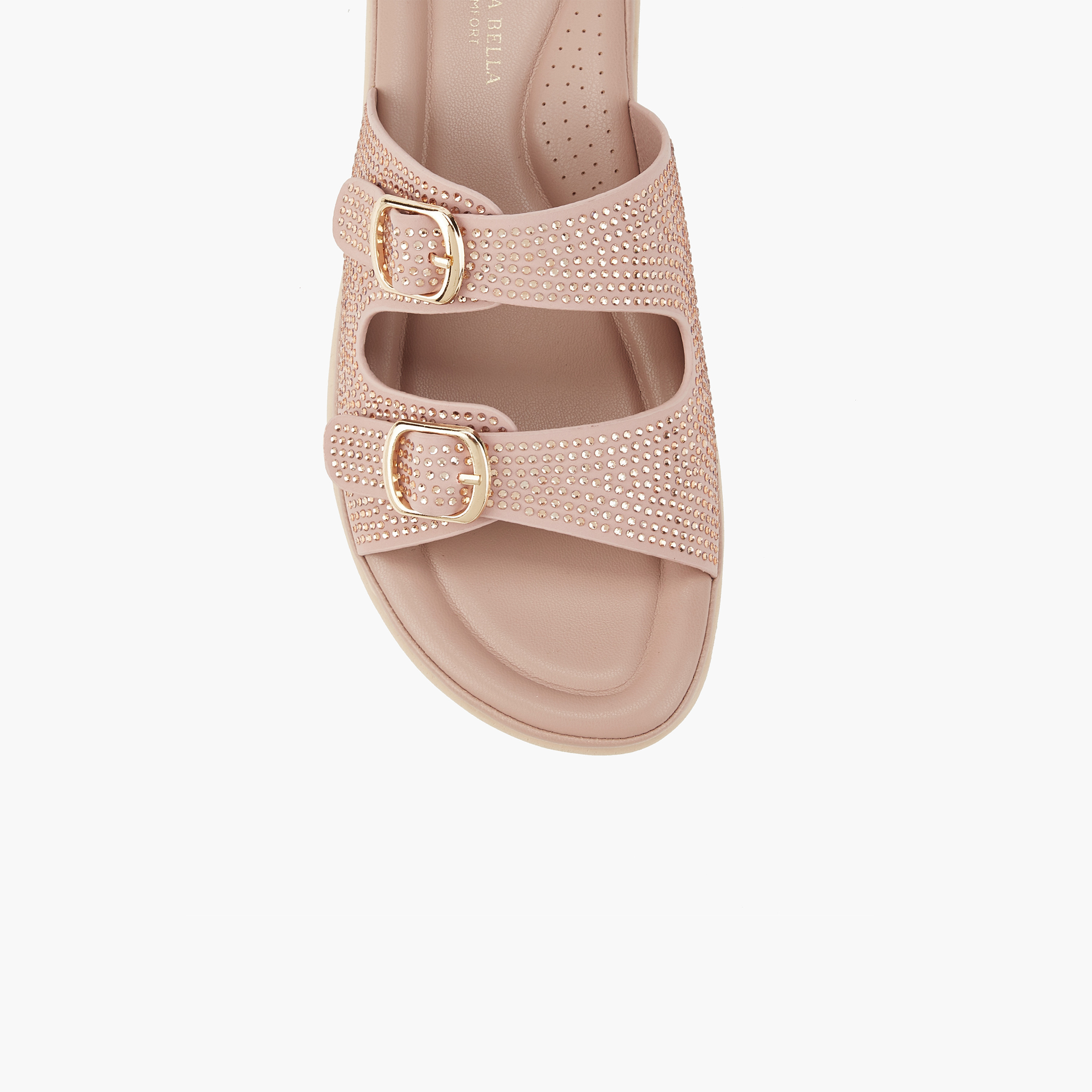 Flora Bella Embellished Buckle Detail Slip-On Sandals-women-shoes-flats-sandals-image-4