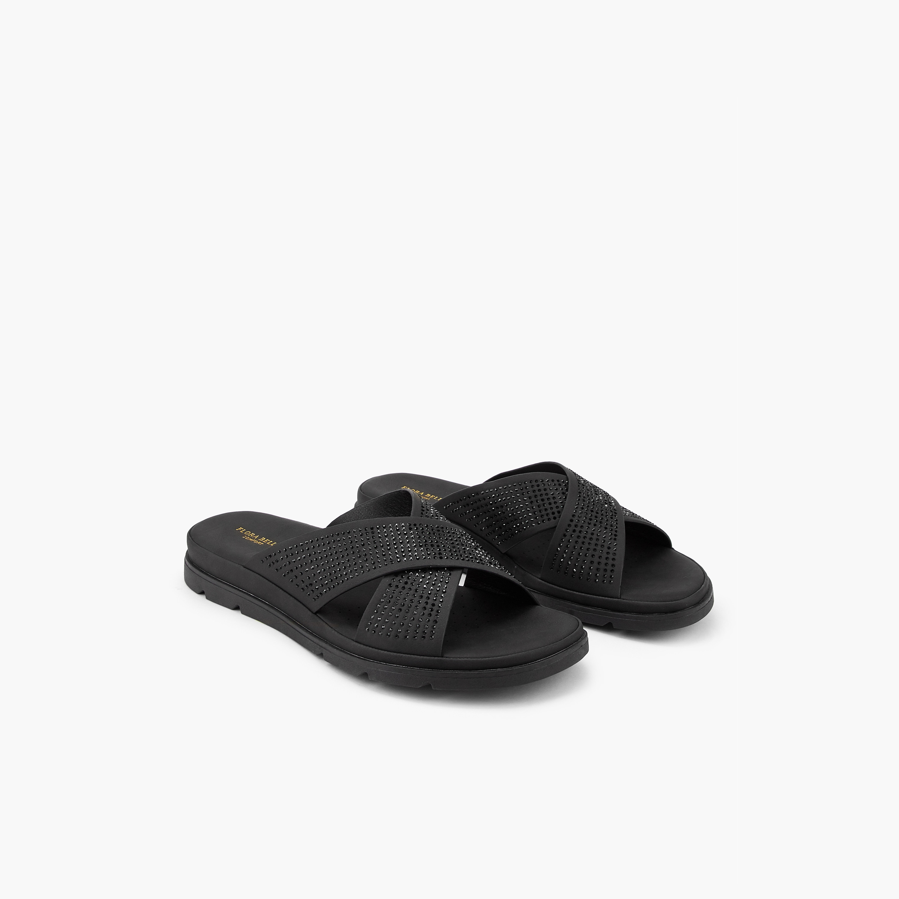 Flora Bella Embellished Slip-On Cross Strap Sandals-women-shoes-flats-sandals-image-1