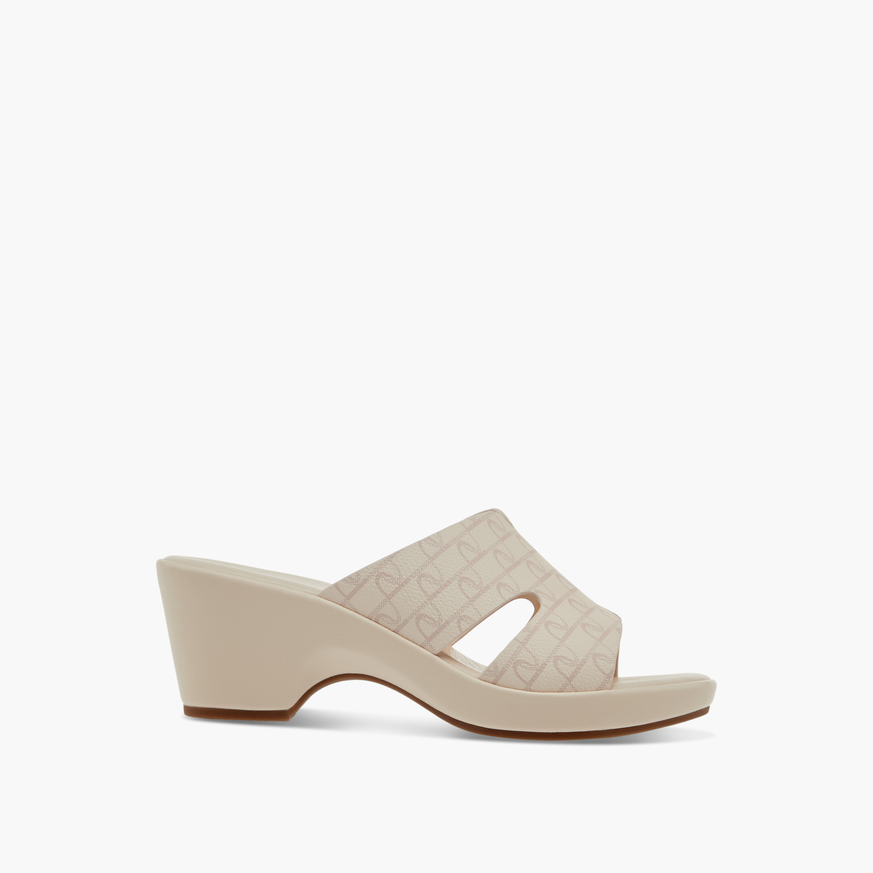 Paprika Monogram Print Slip-On Block Heel Comfort Sandals-women-shoes-sandals-heeled-image-3