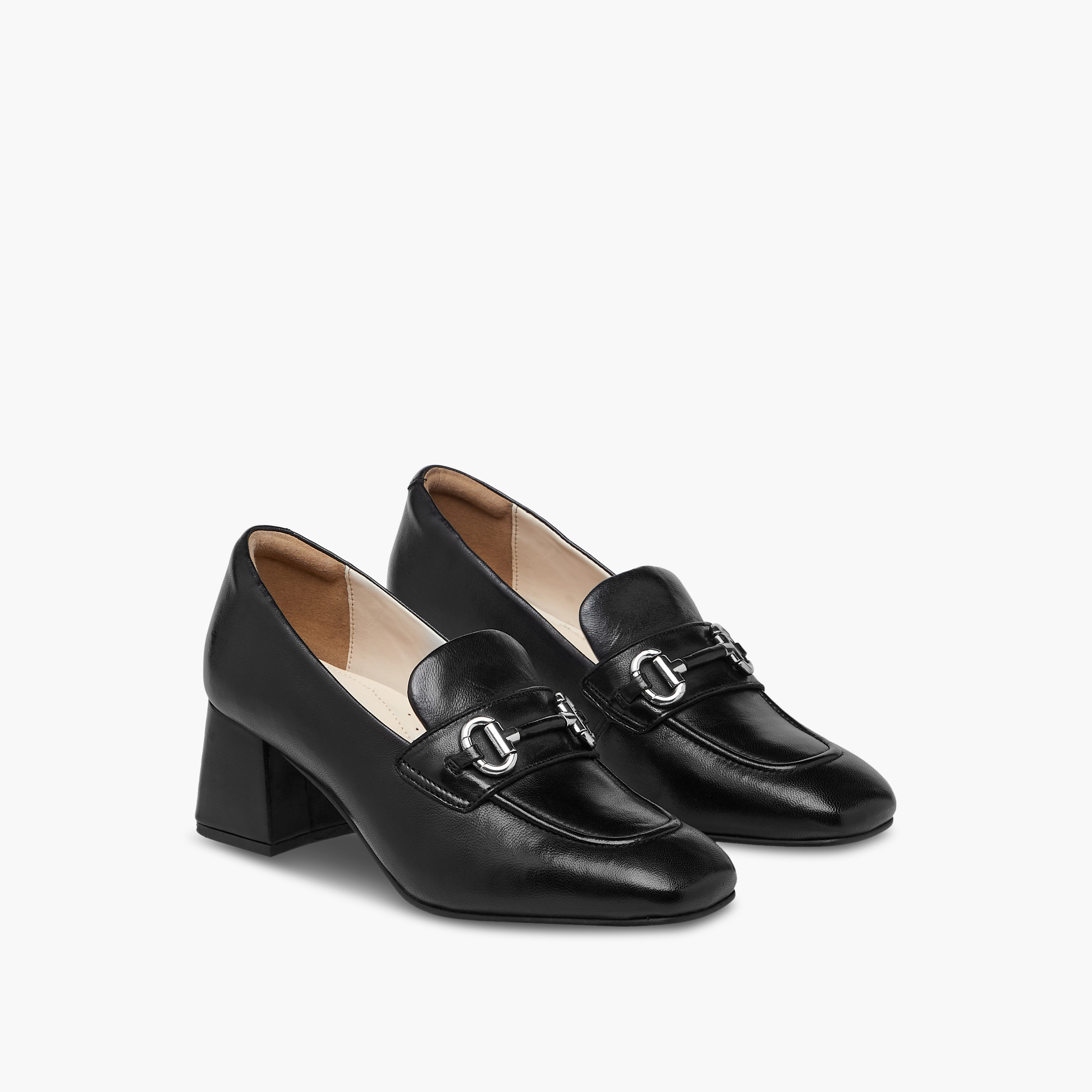 Paprika Metallic Accent Slip-On Loafers with Block Heels-women-shoes-heels-image-1