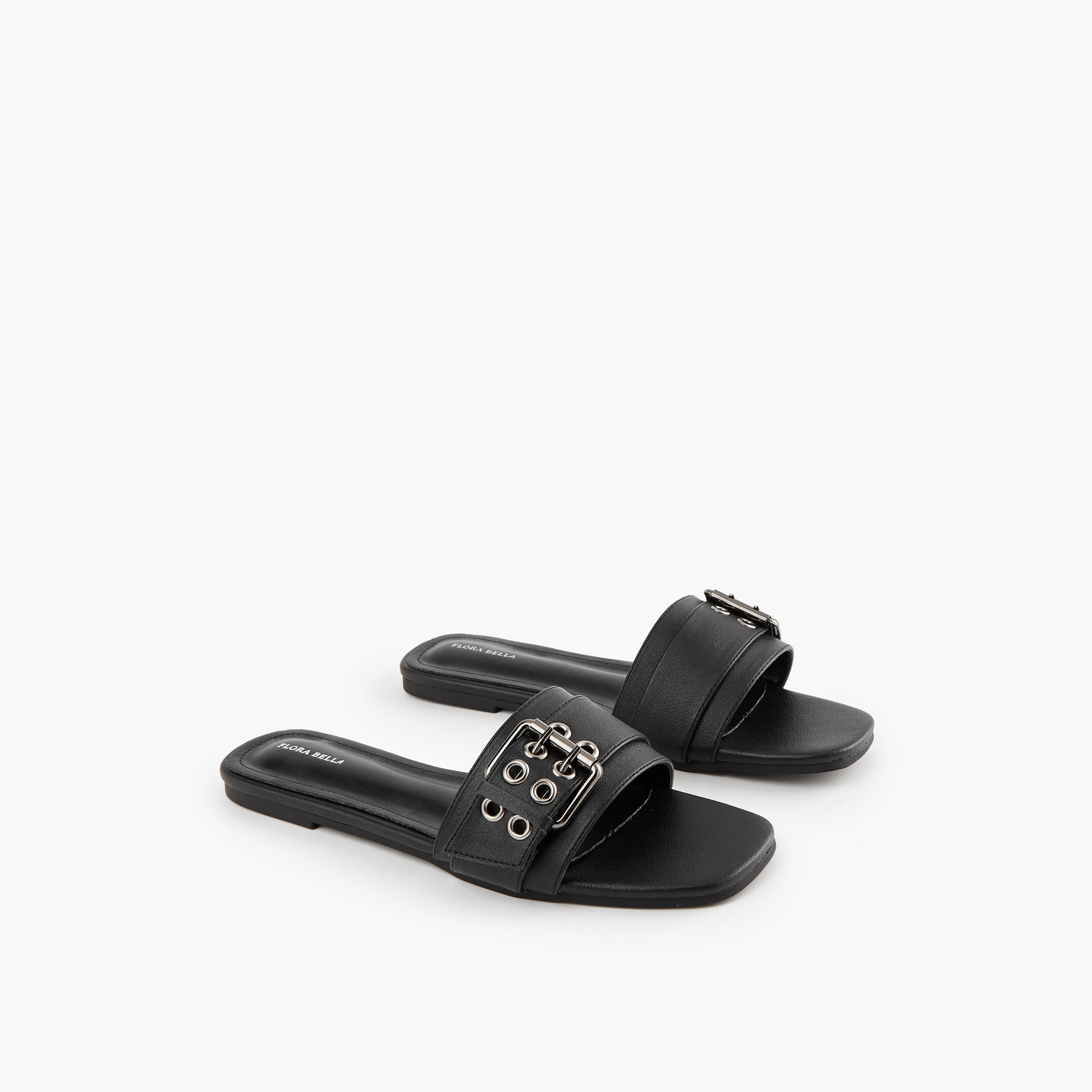Flora Bella Buckle Accent Slip-On Flat Sandals-women-shoes-flats-sandals-image-1