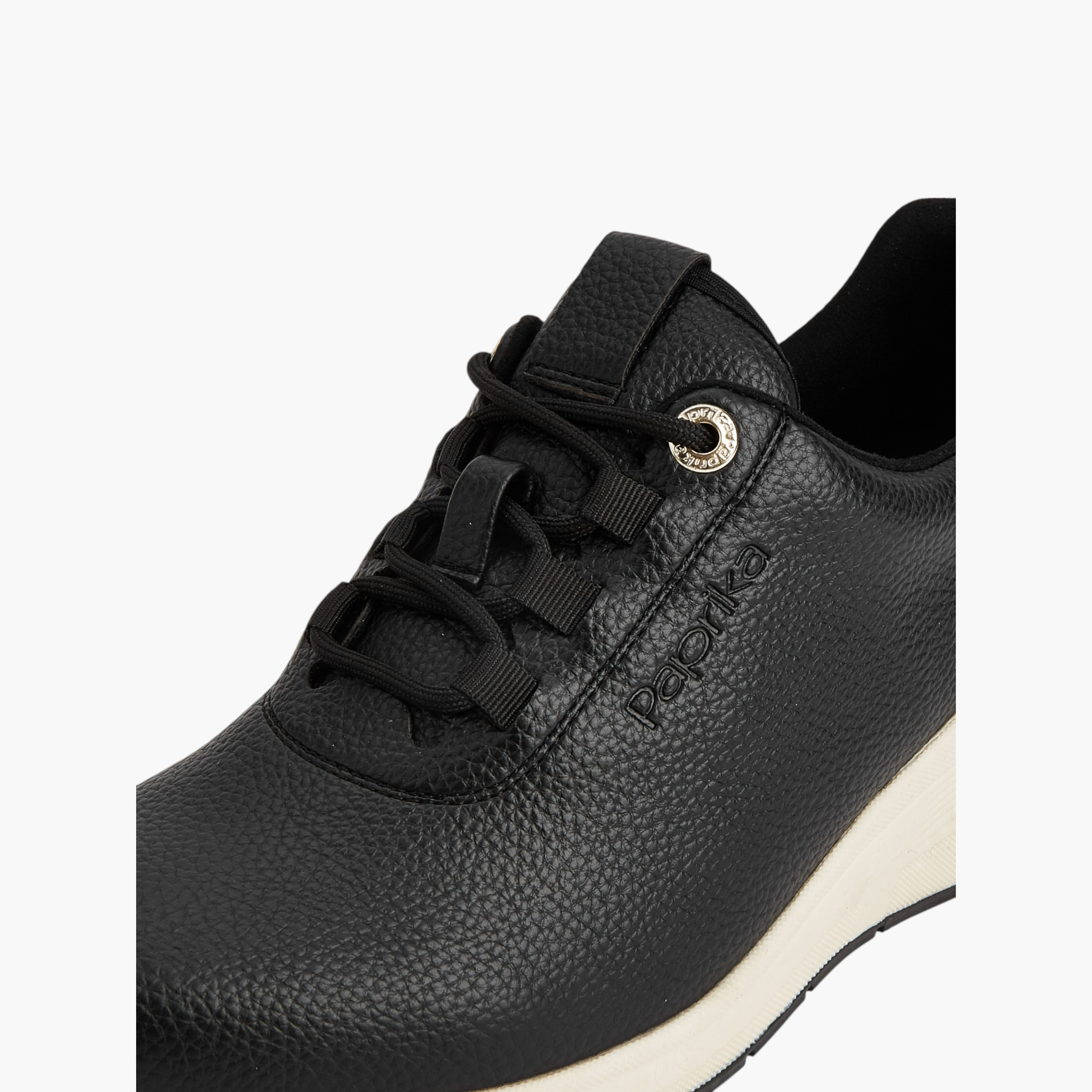 Paprika Textured Lace-Up Sneakers with Wedge Heels-women-shoes-sneakers-image-4