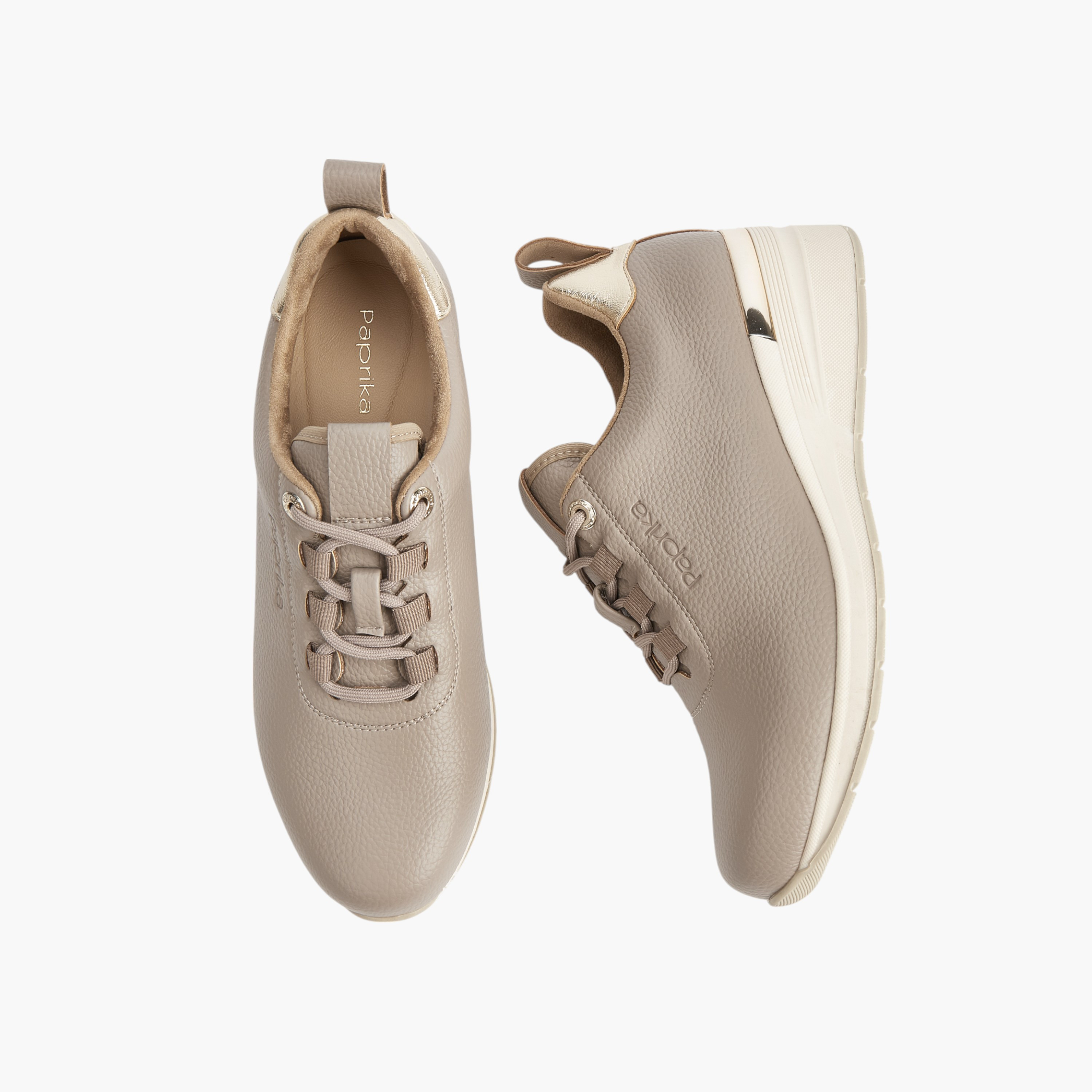 Paprika Textured Lace-Up Sneakers with Wedge Heels-women-shoes-sneakers-image-1