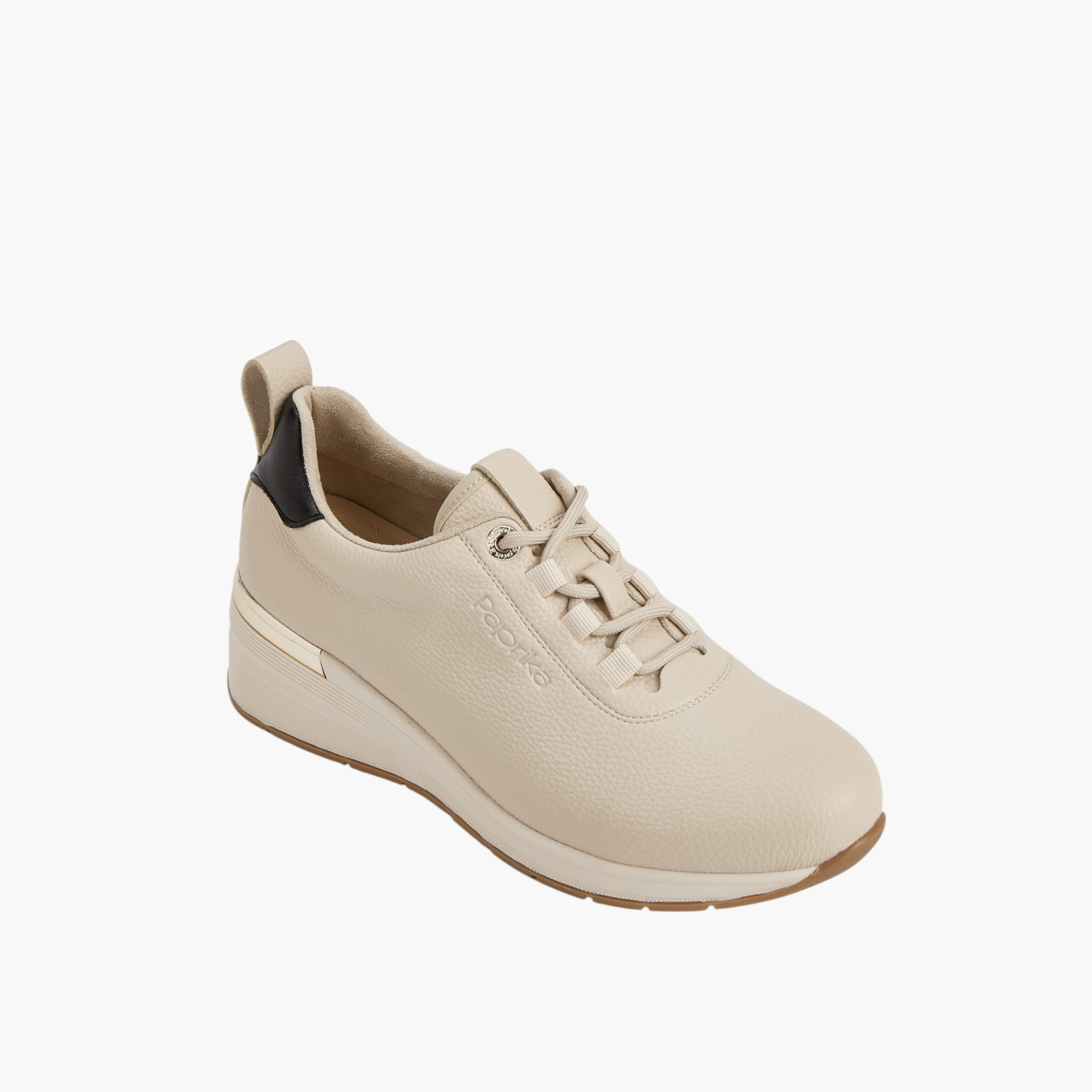 Paprika Textured Lace-Up Sneakers with Wedge Heels-women-shoes-sneakers-image-2