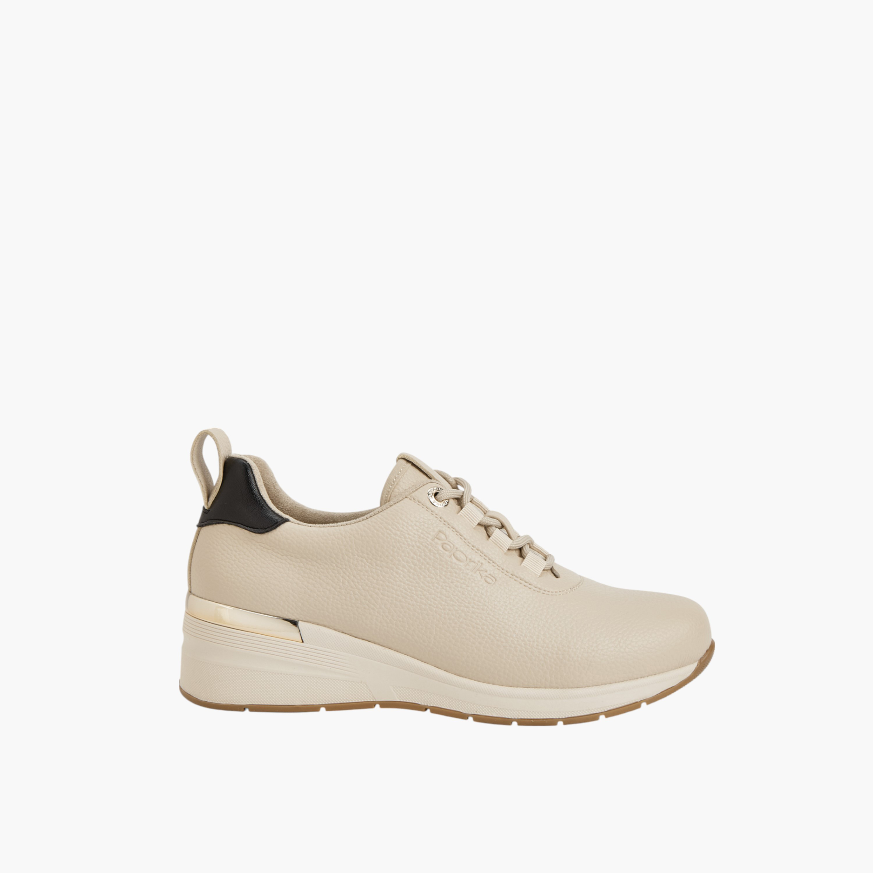 Paprika Textured Lace-Up Sneakers with Wedge Heels-women-shoes-sneakers-image-3
