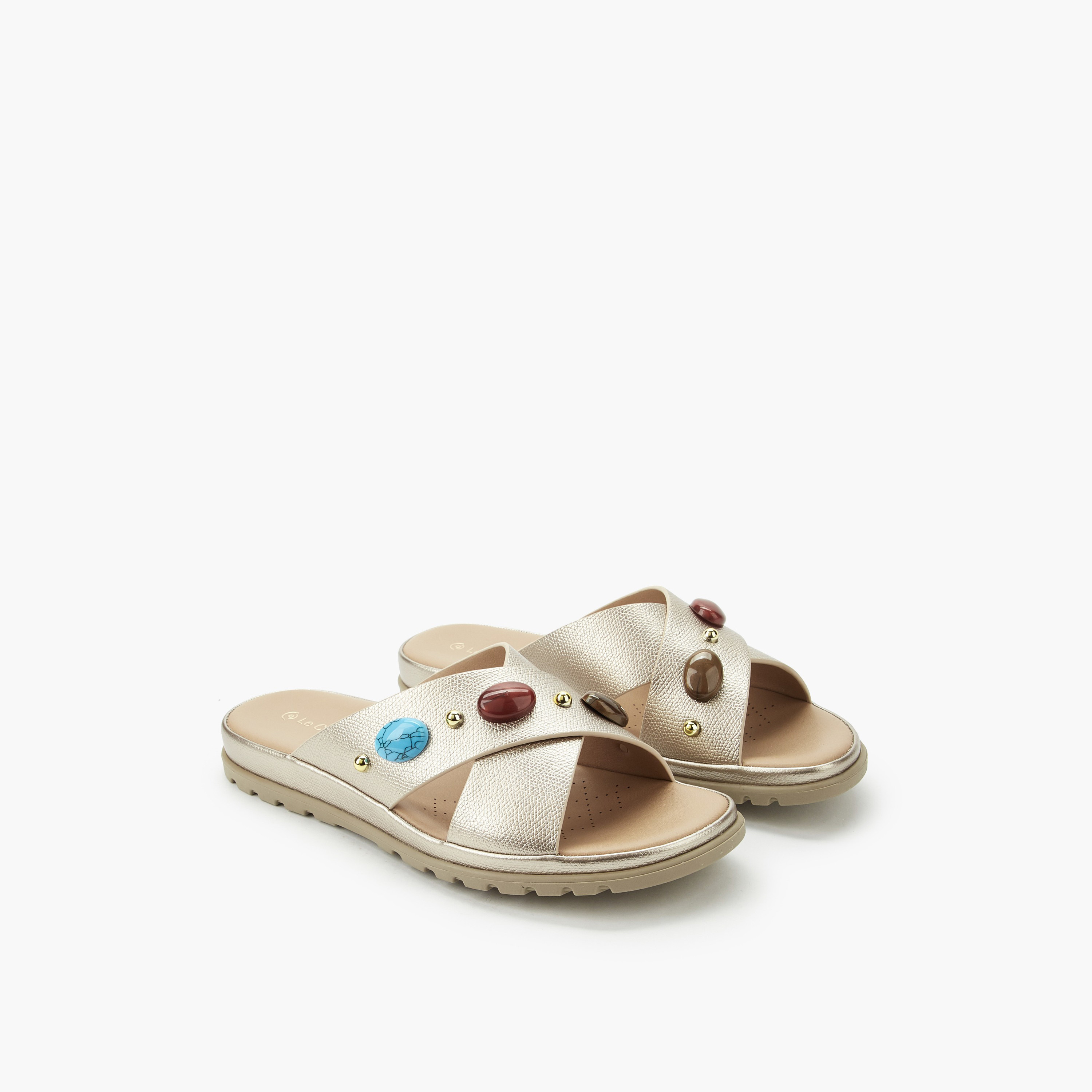 Le Confort Women Slip-On Sandals-women-shoes-flats-sandals-image-1