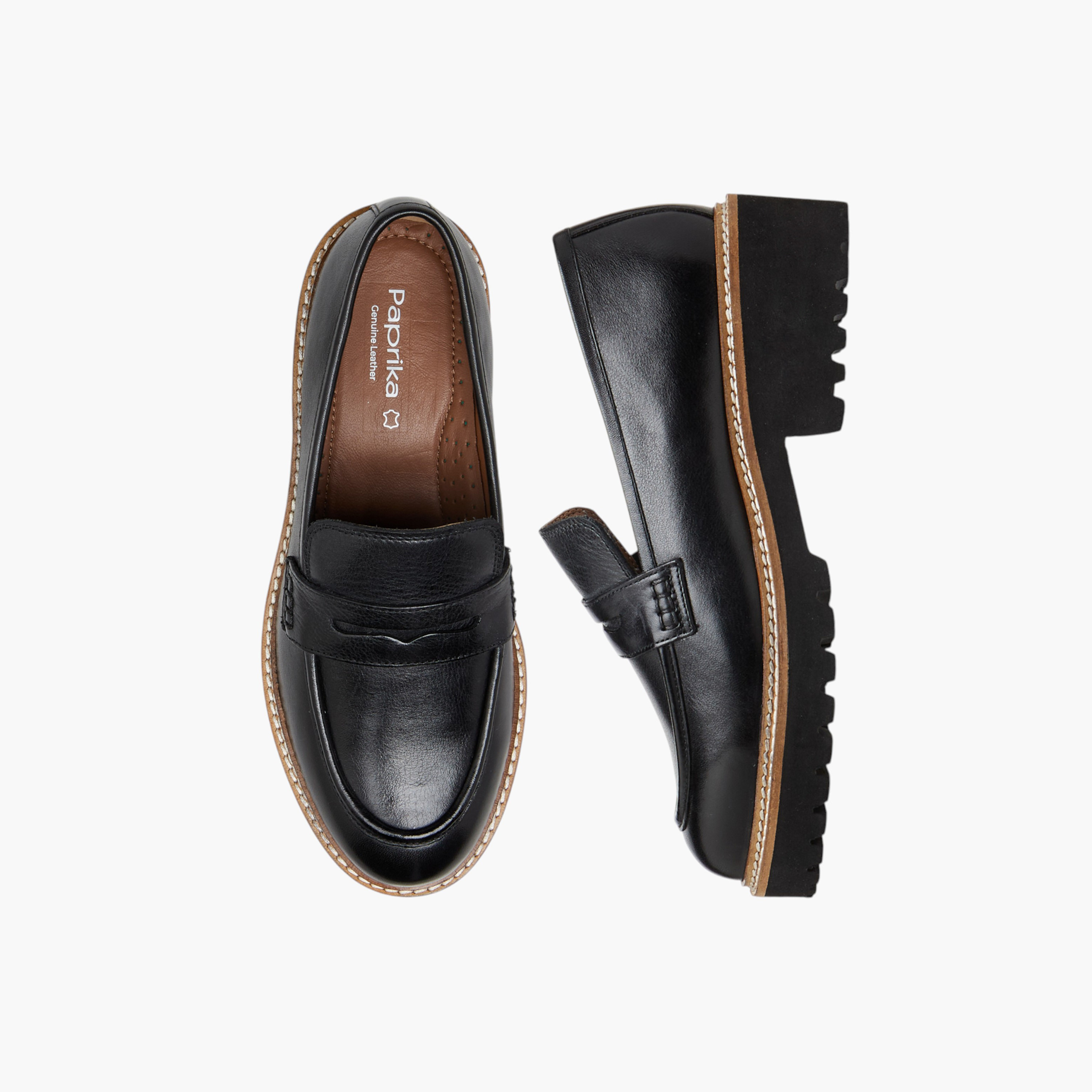 Paprika Stitch Detail Slip-On Loafers-women-shoes-loafersandmoccasins-image-1