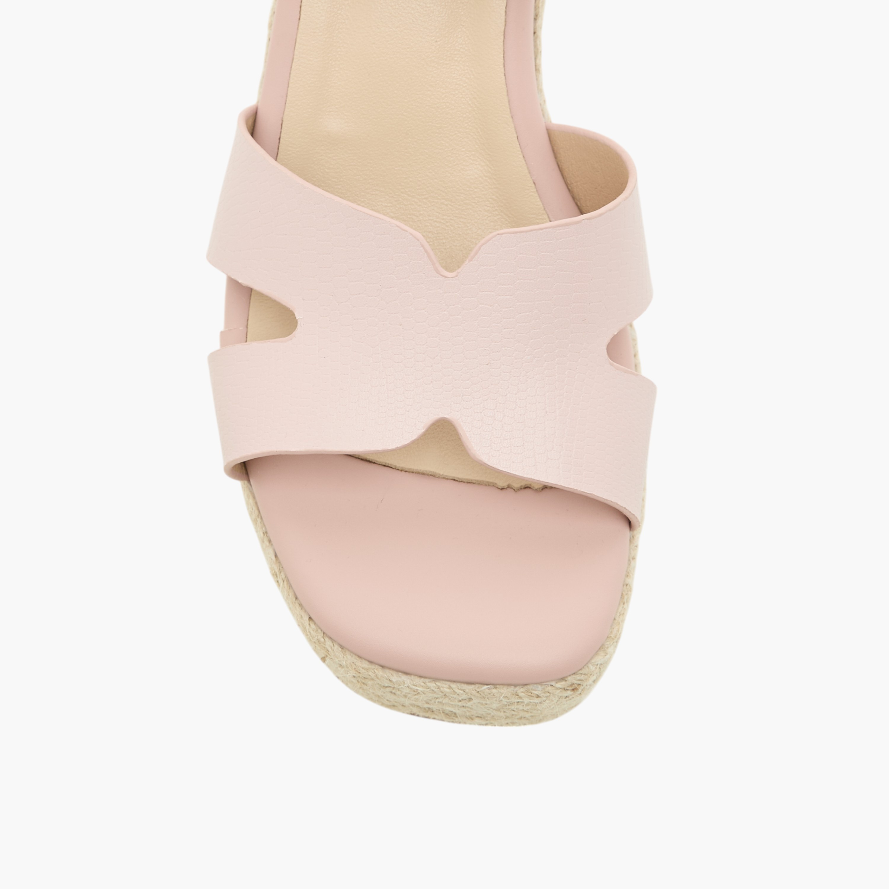 Paprika Textured Wedge Heeled Sandals with Buckle Closure-women-shoes-sandals-heeled-image-4