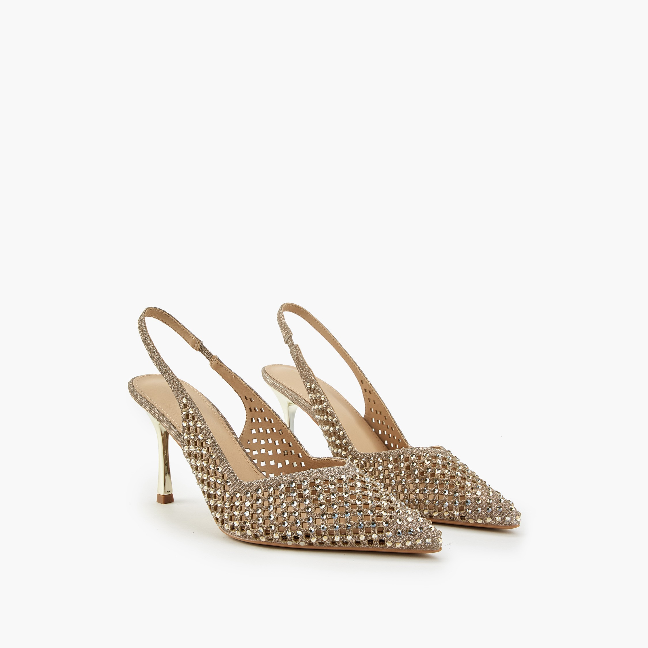 Flora Bella Embellished Pointed Toe Slingback Shoes with Stiletto Heels-women-shoes-heels-image-1