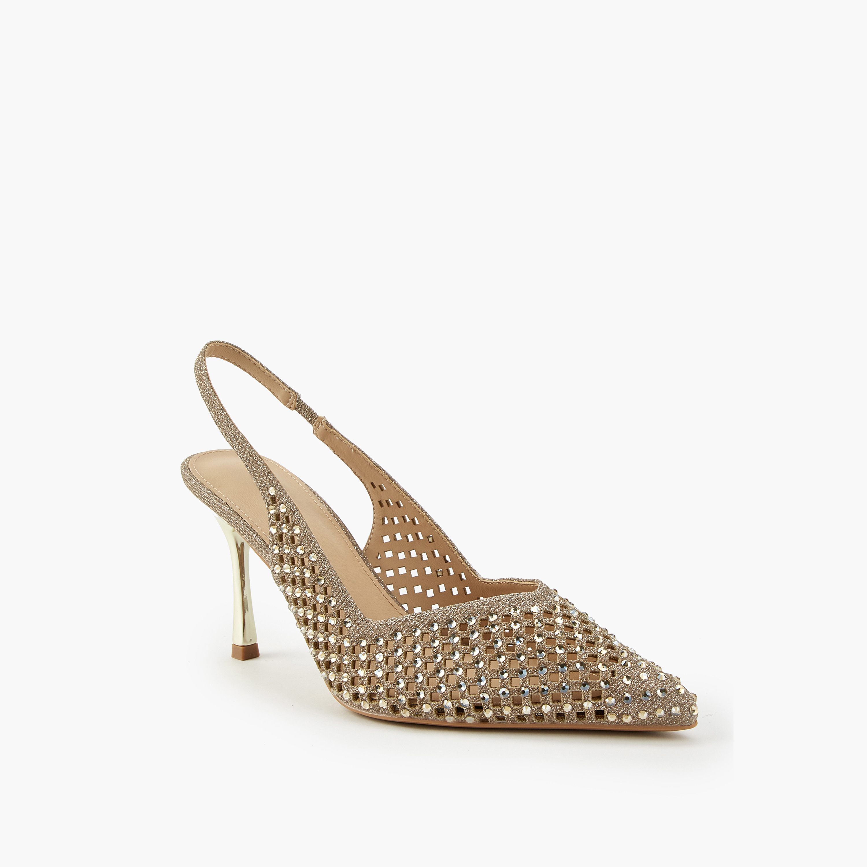 Flora Bella Embellished Pointed Toe Slingback Shoes with Stiletto Heels-women-shoes-heels-image-3