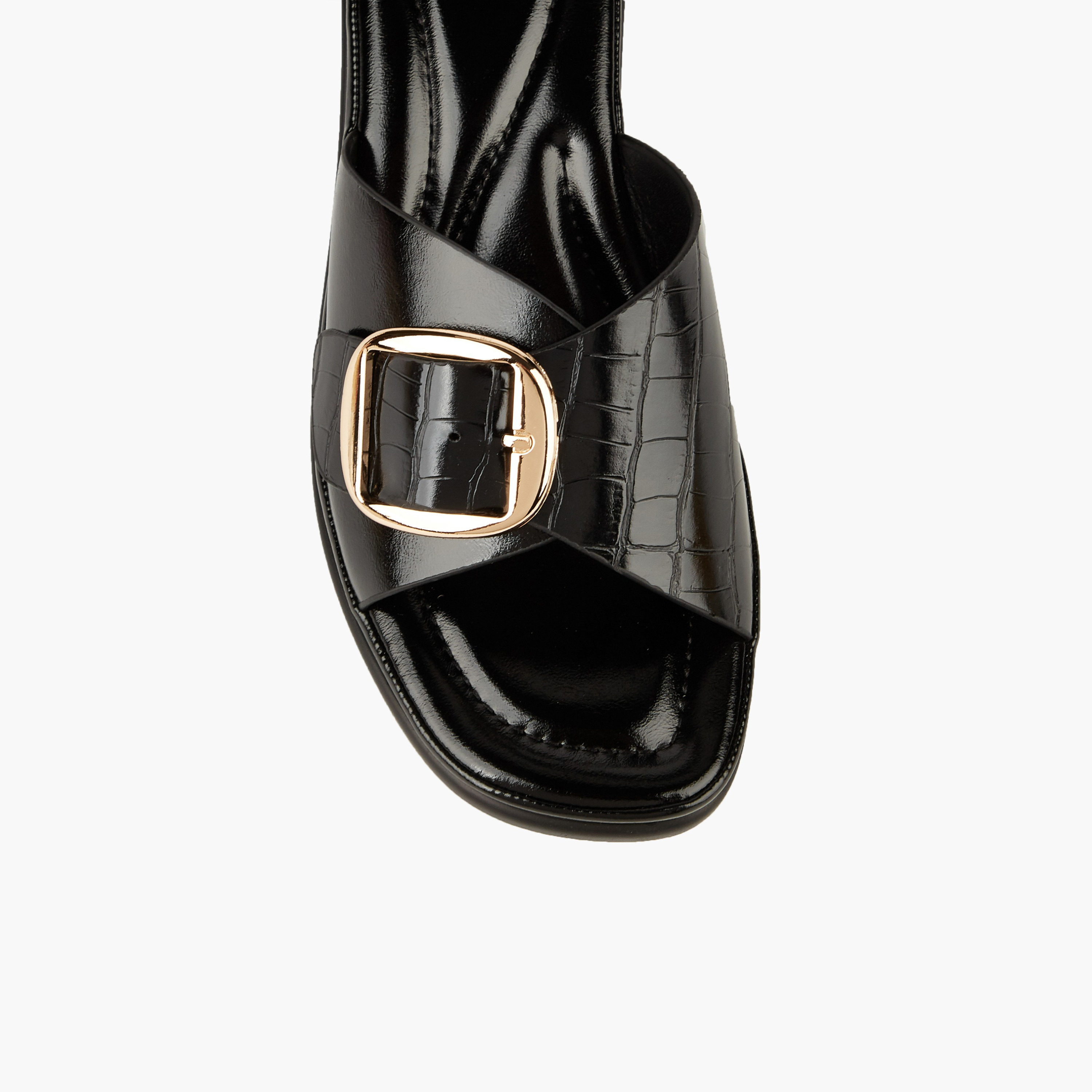 Flora Bella Women Buckle Detail Block Heel Sandals-women-shoes-sandals-heeled-image-5