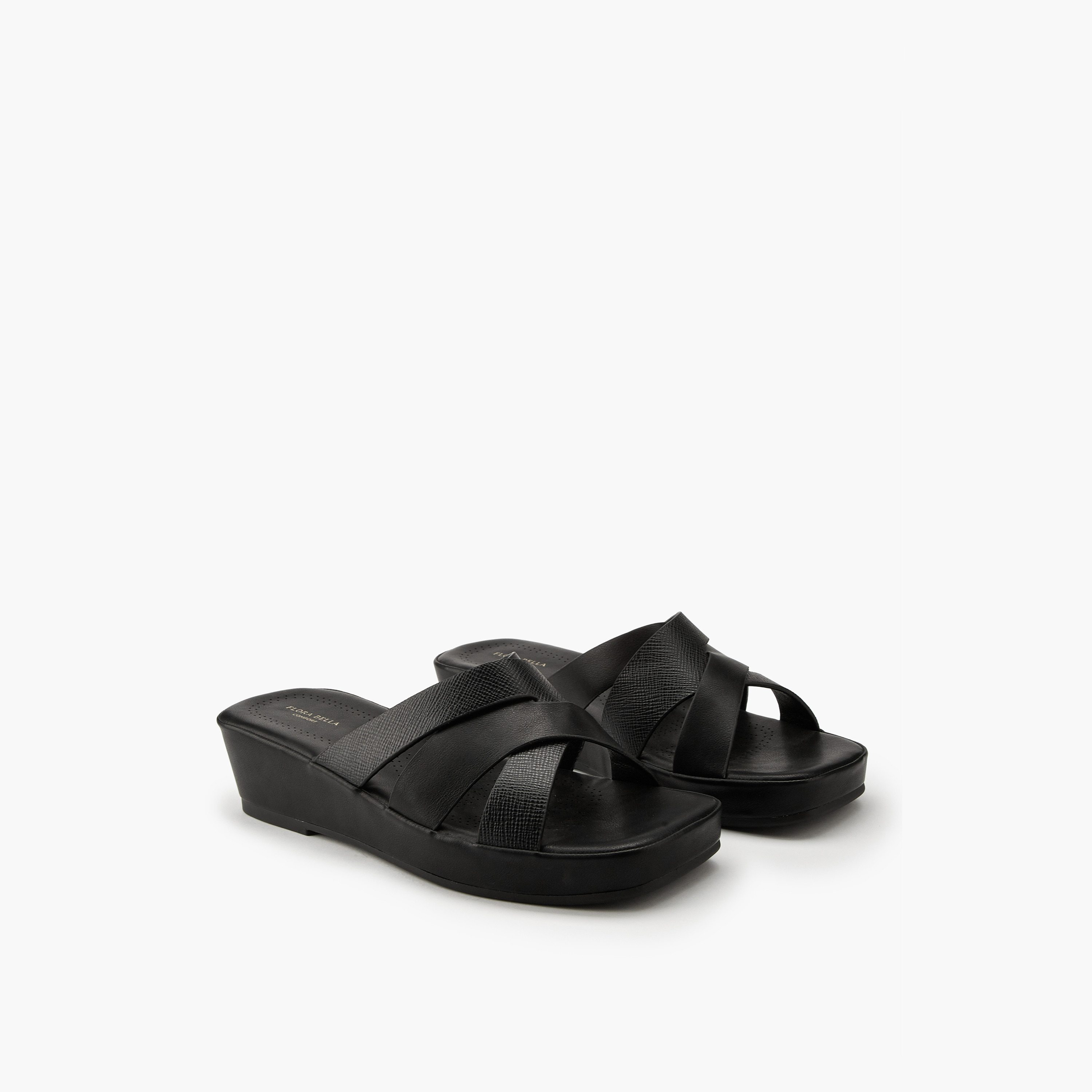 Flora Bella Textured Criss-Cross Wedge Sandals-women-shoes-sandals-heeled-image-1