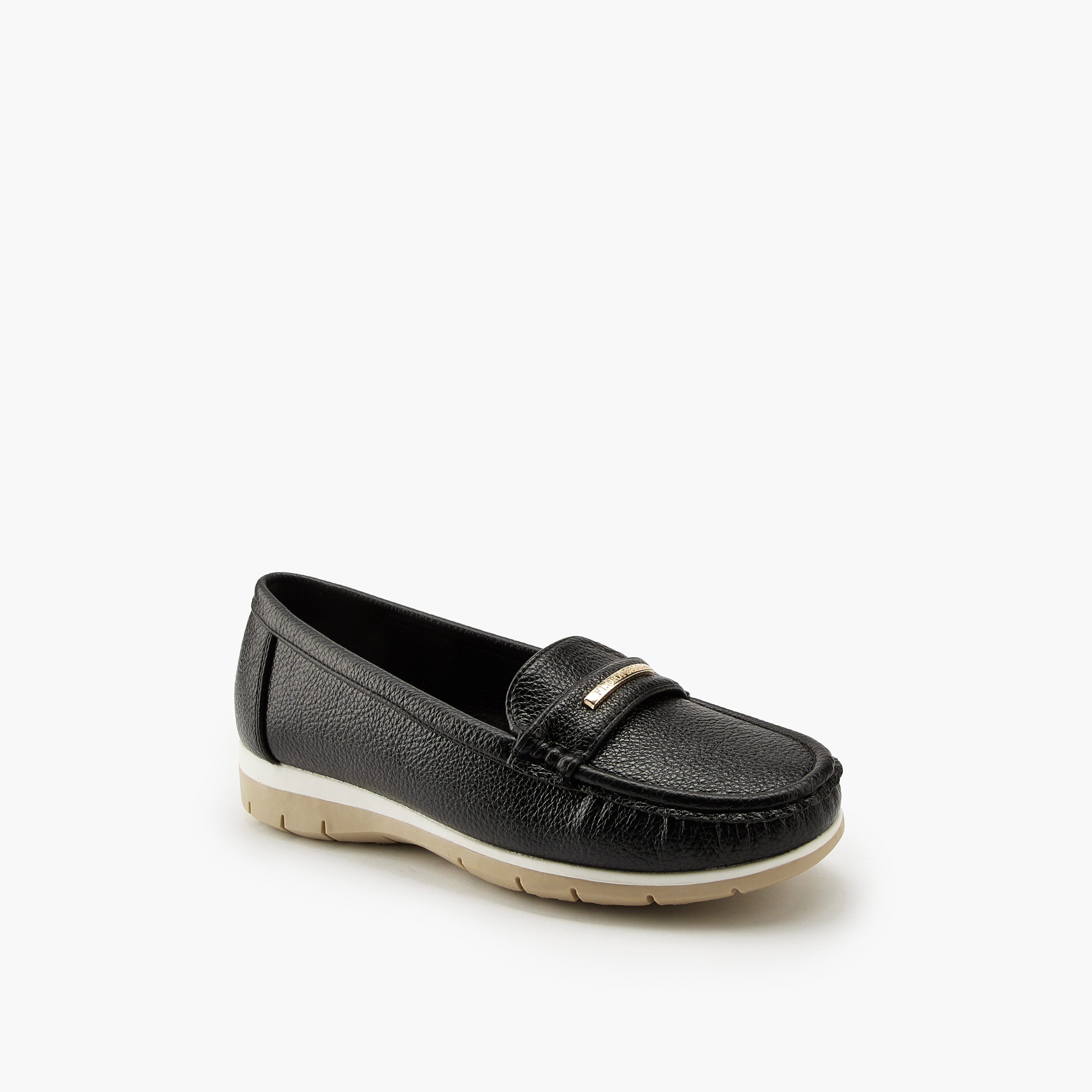 Flora Bella Textured Loafers with Metal Accent-women-shoes-loafersandmoccasins-image-3