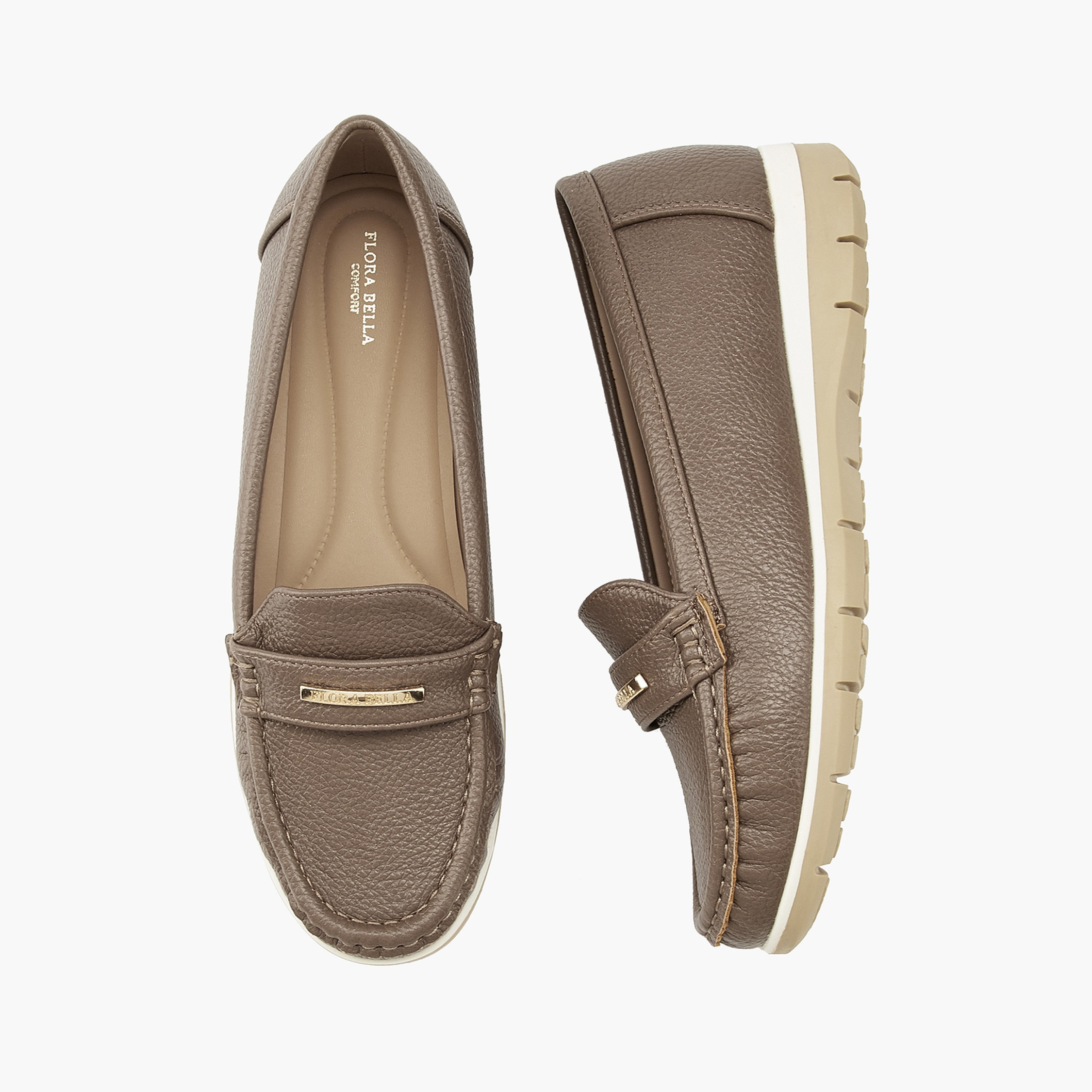 Flora Bella Textured Loafers with Metal Accent-women-shoes-loafersandmoccasins-image-1