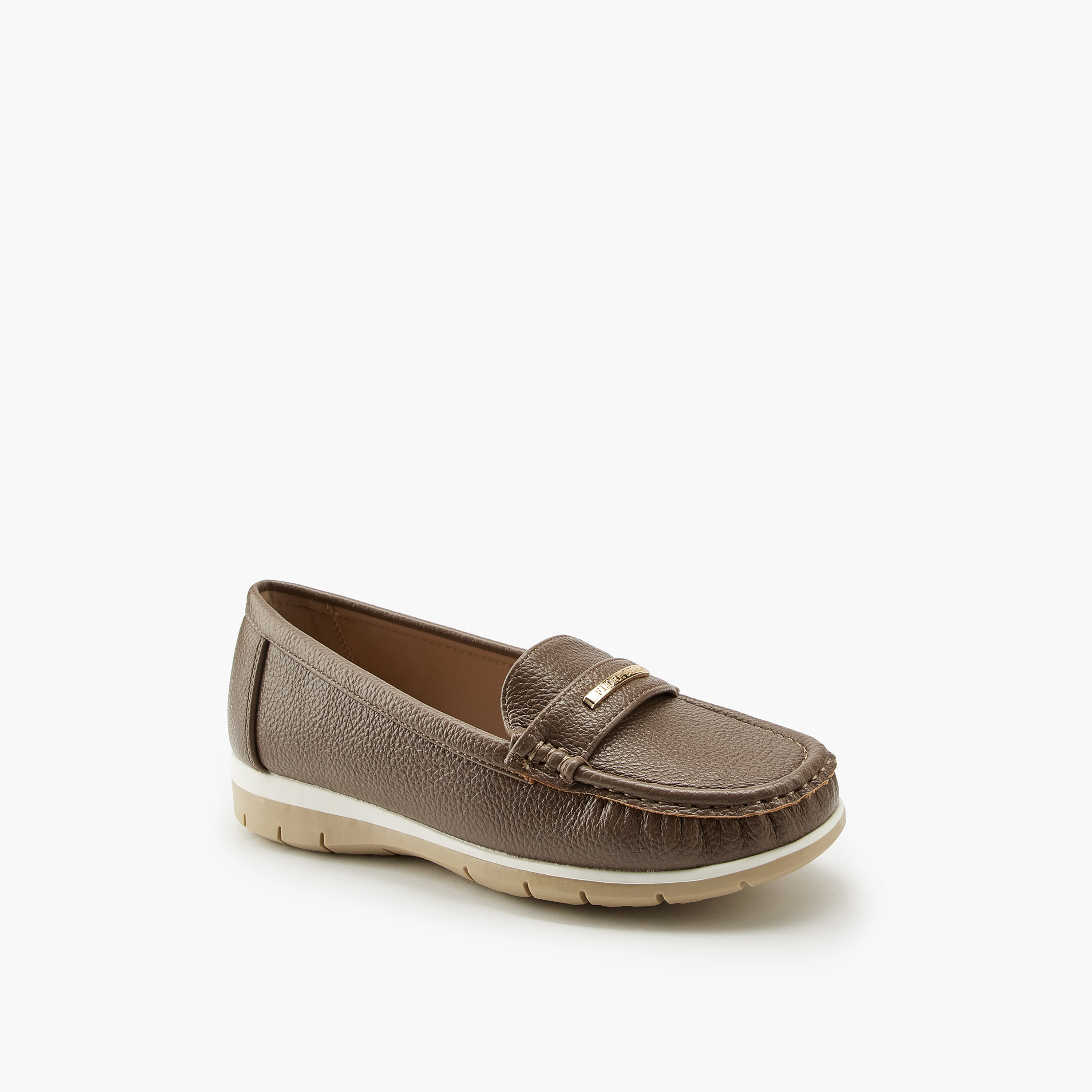 Flora Bella Textured Loafers with Metal Accent-women-shoes-loafersandmoccasins-image-3