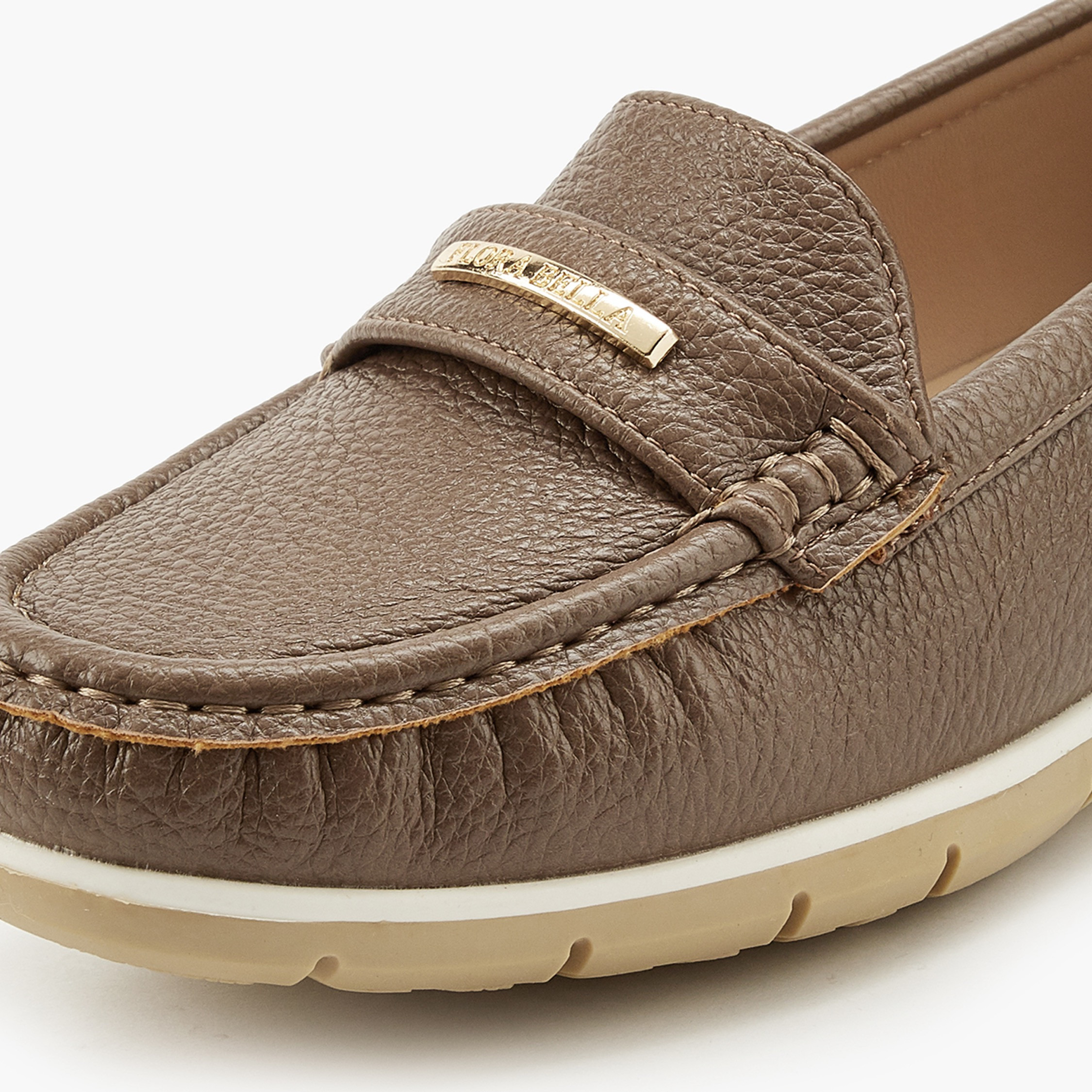 Flora Bella Textured Loafers with Metal Accent-women-shoes-loafersandmoccasins-image-4