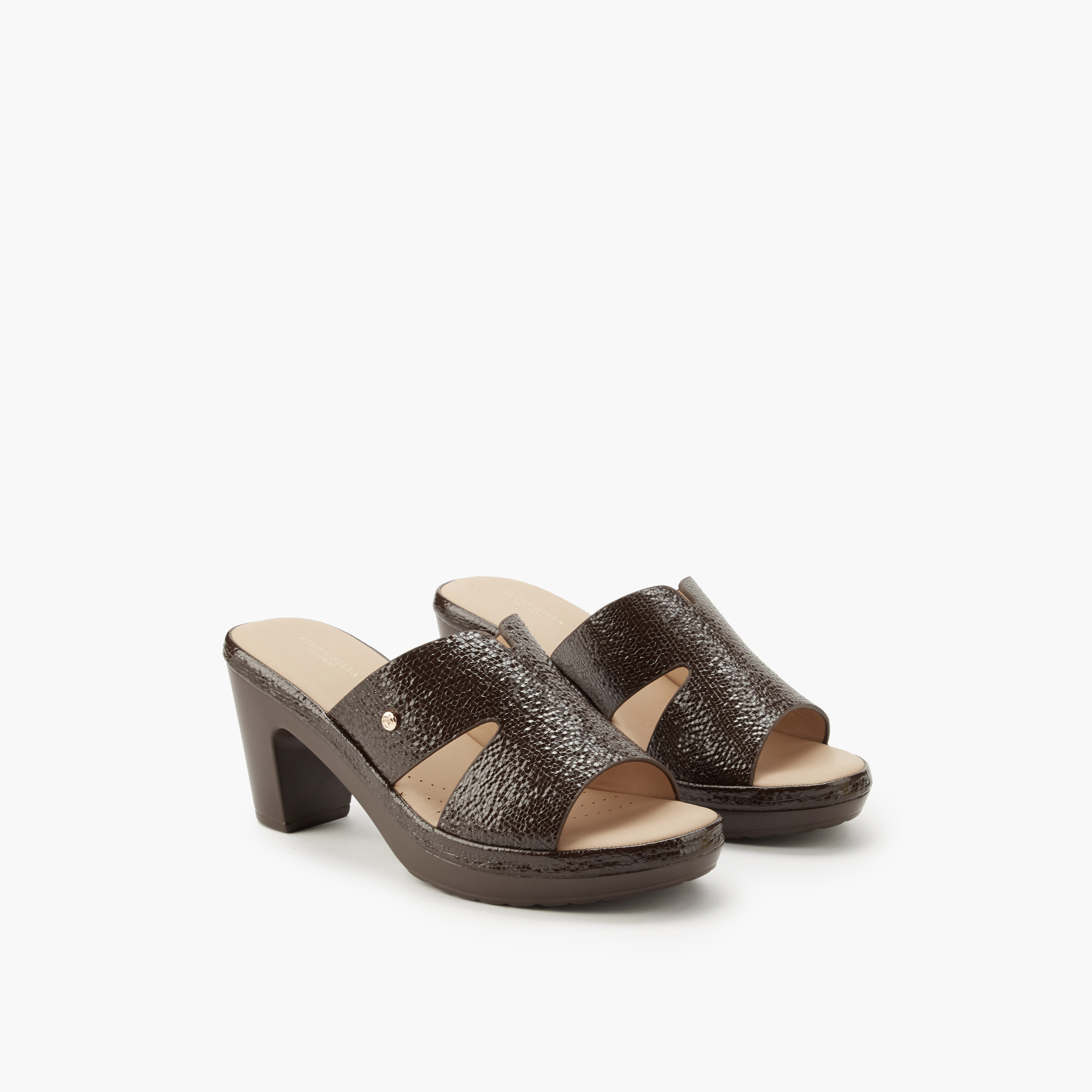 Flora Bella Textured Slip-On Sandals with Block Heels-women-shoes-sandals-heeled-image-1