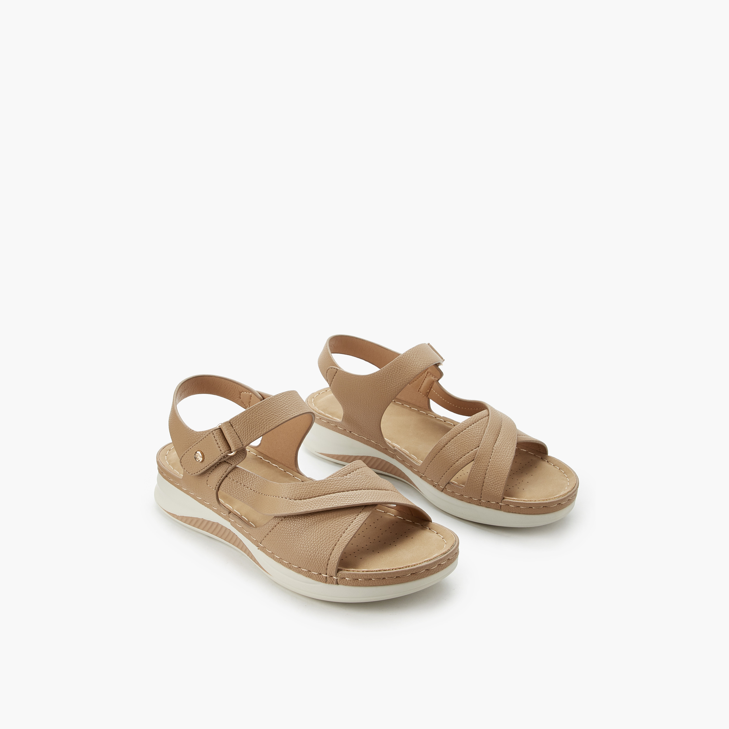 Flora Bella Women Hook & Loop Cross Strap Sandals-women-shoes-flats-sandals-image-1