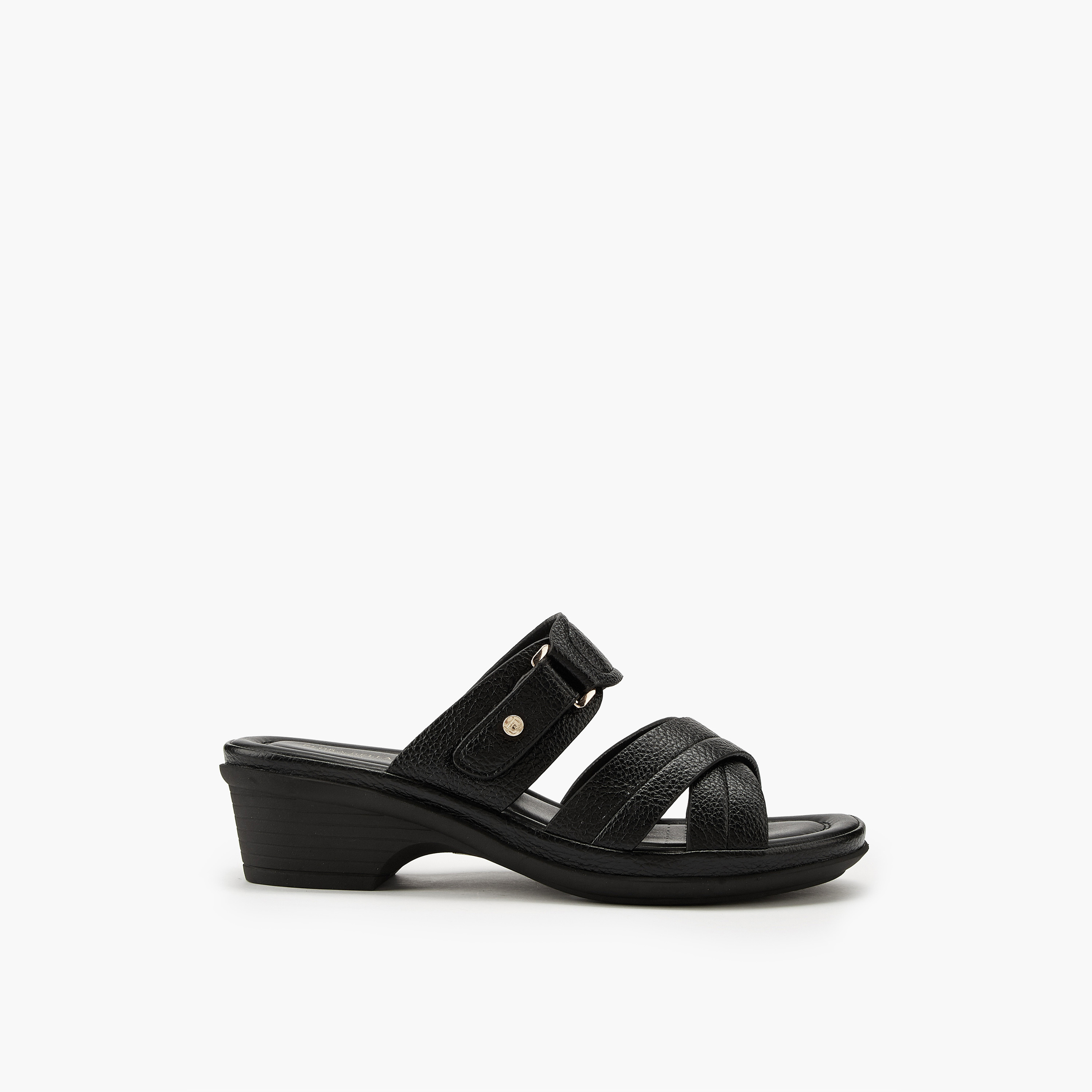 Flora Bella Criss-Cross Textured Slip-On Sandals-women-shoes-sandals-heeled-image-2