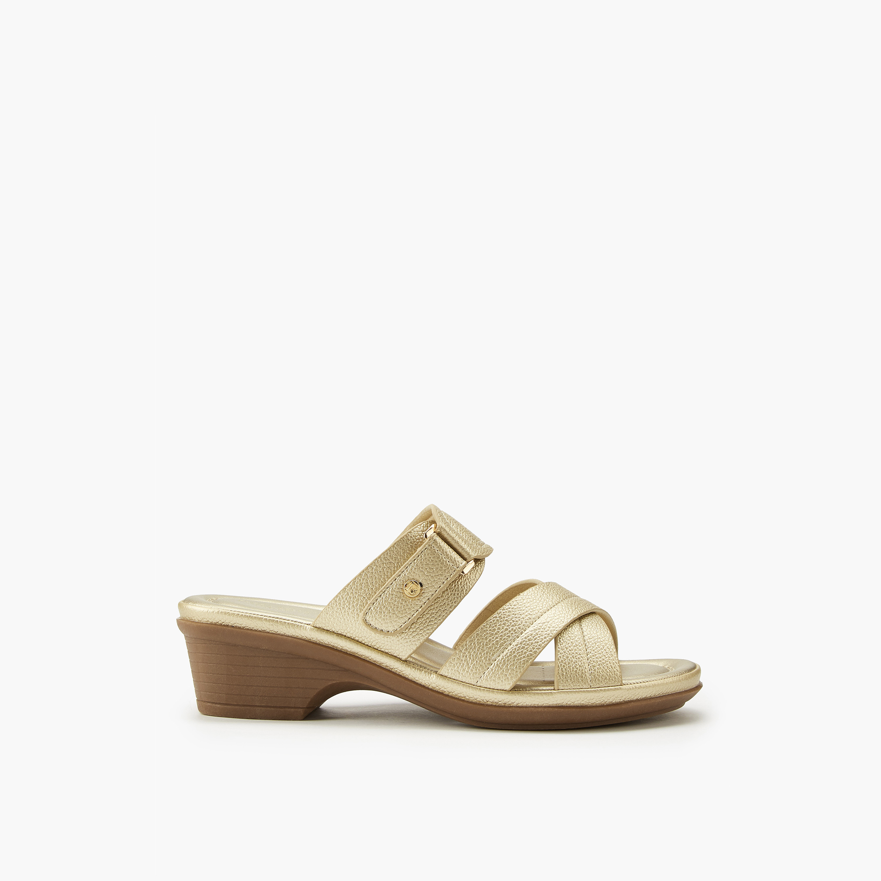 Flora Bella Criss-Cross Textured Slip-On Sandals-women-shoes-sandals-heeled-image-2
