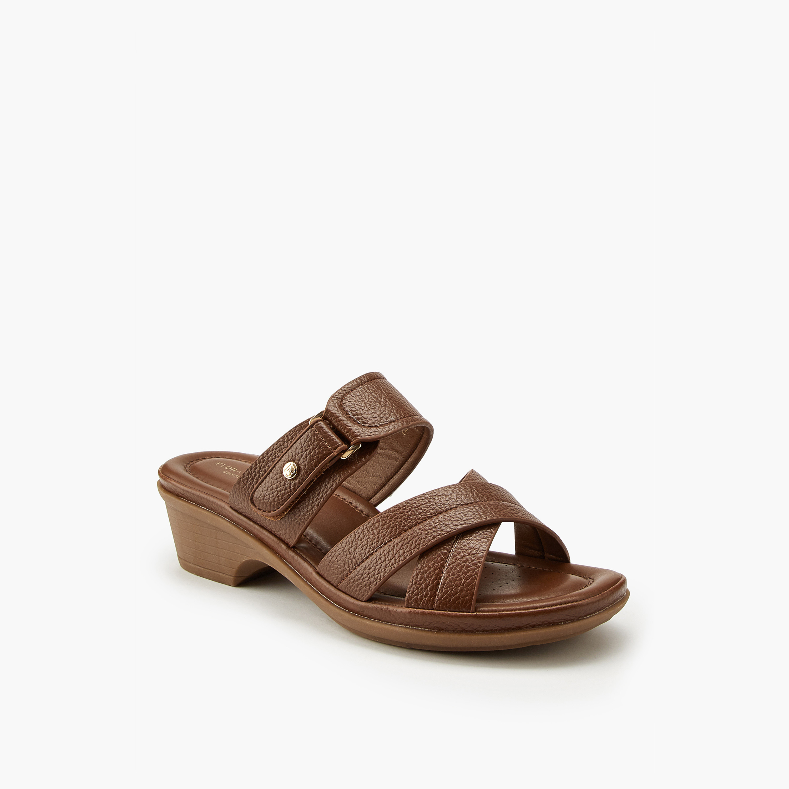 Flora Bella Criss-Cross Textured Slip-On Sandals-women-shoes-sandals-heeled-image-3