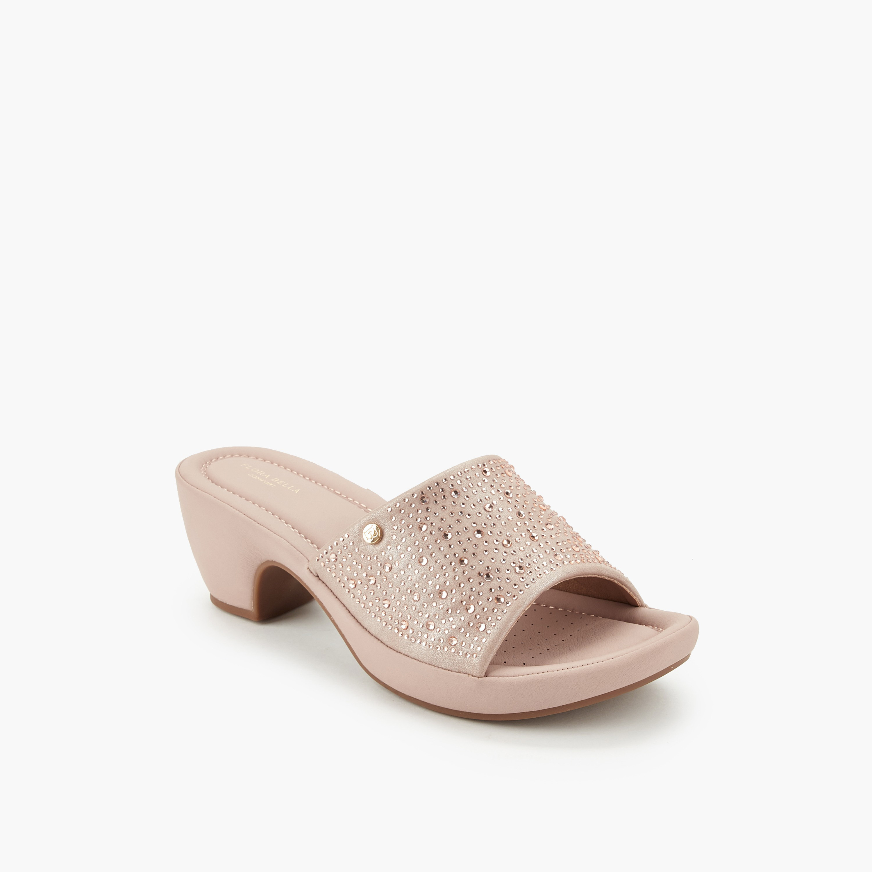 صندل بكعب عريض وزينة للنساء من فلورا بيلا-women-shoes-sandals-heeled-image-2