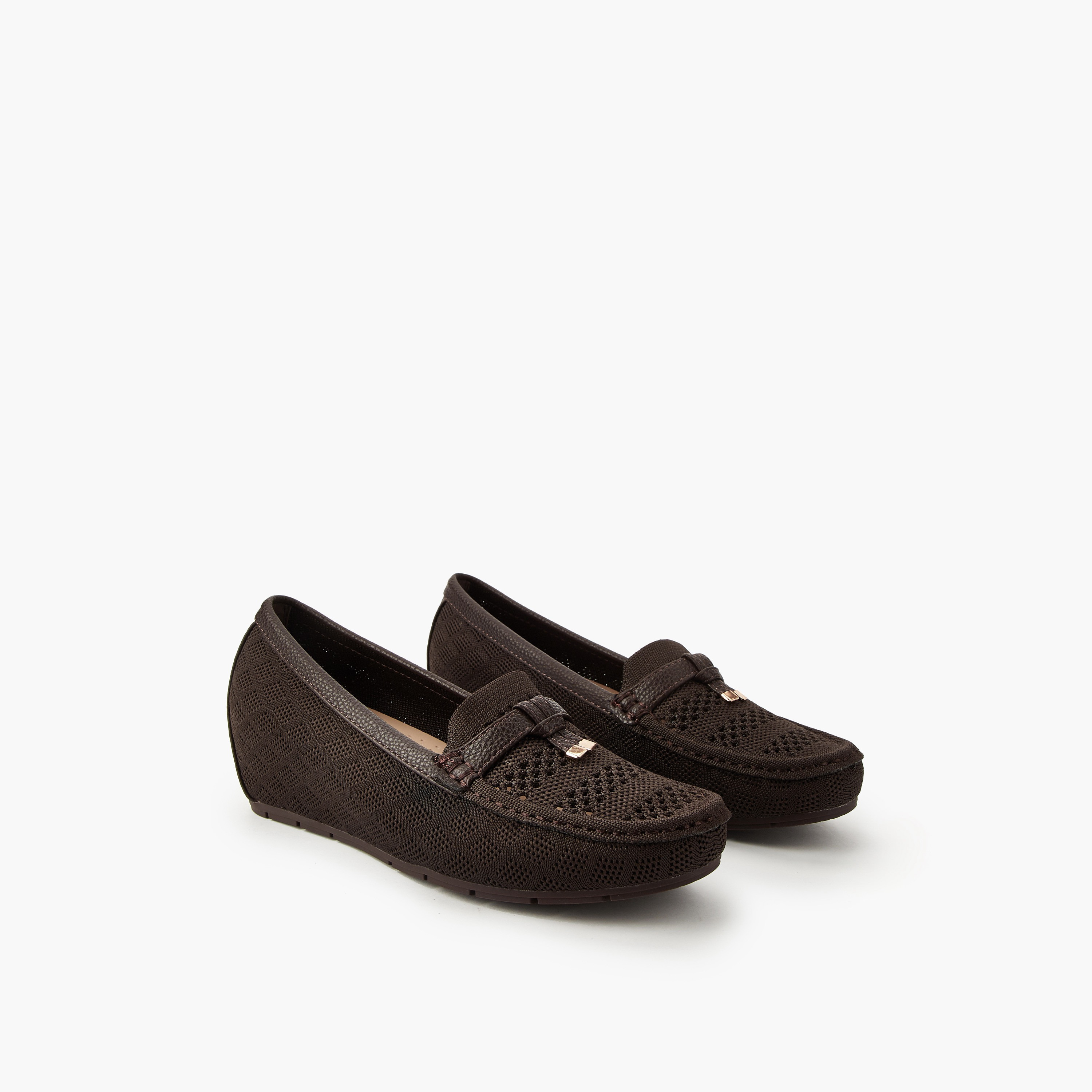 Flora Bella Women Perforated Wedge Heel Loafers-women-shoes-heels-image-1