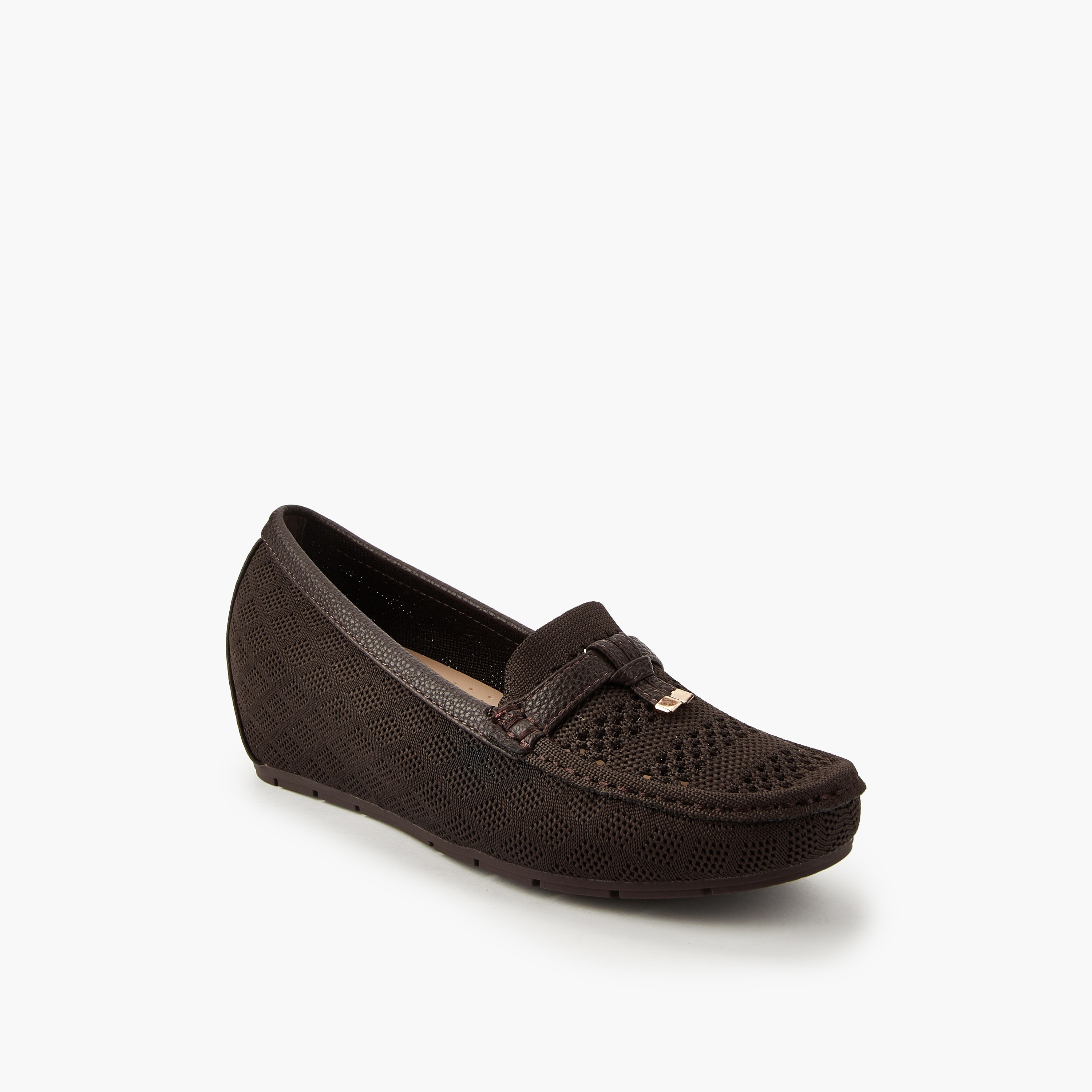 Flora Bella Women Perforated Wedge Heel Loafers-women-shoes-heels-image-3