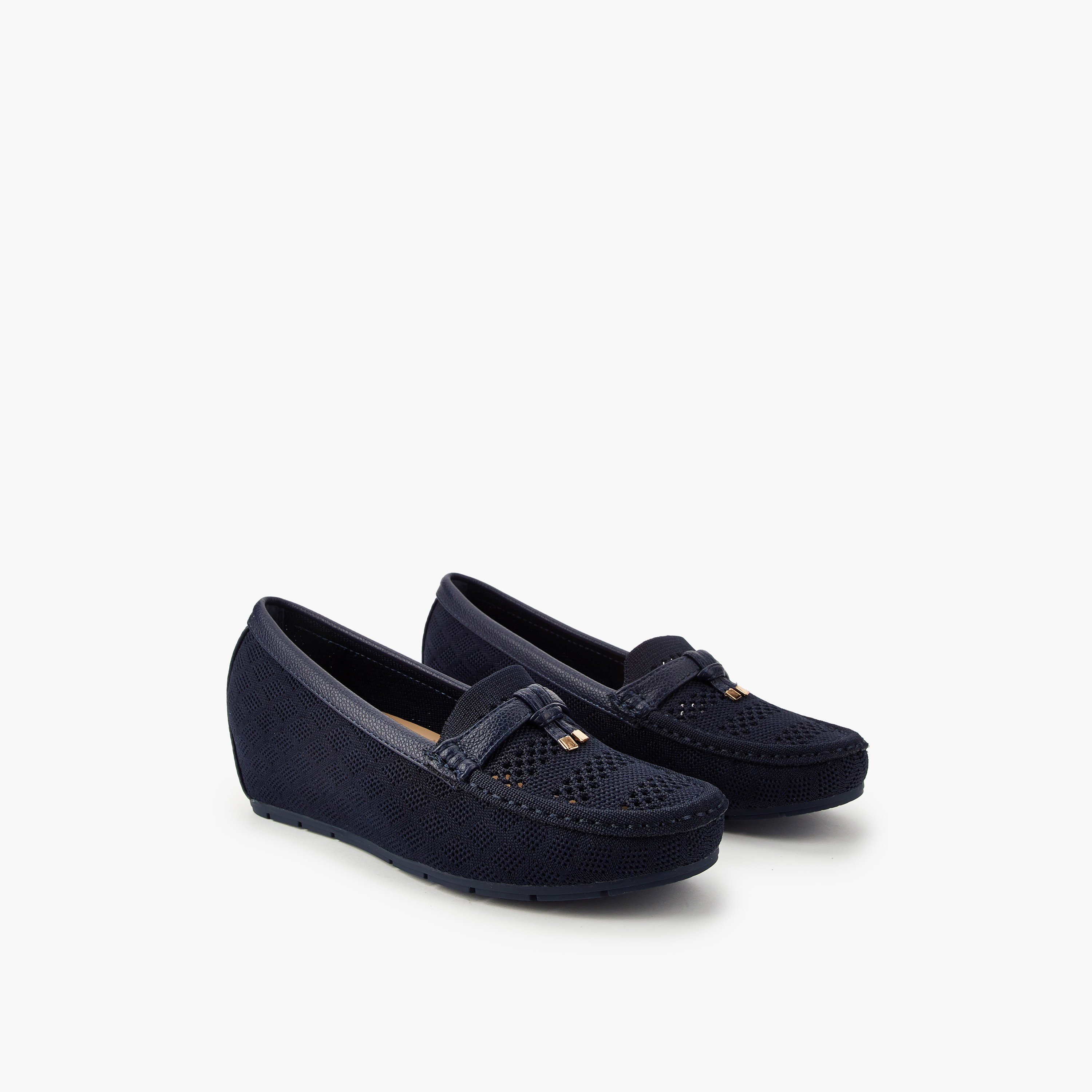 Flora Bella Women Perforated Wedge Heel Loafers-women-shoes-heels-image-1