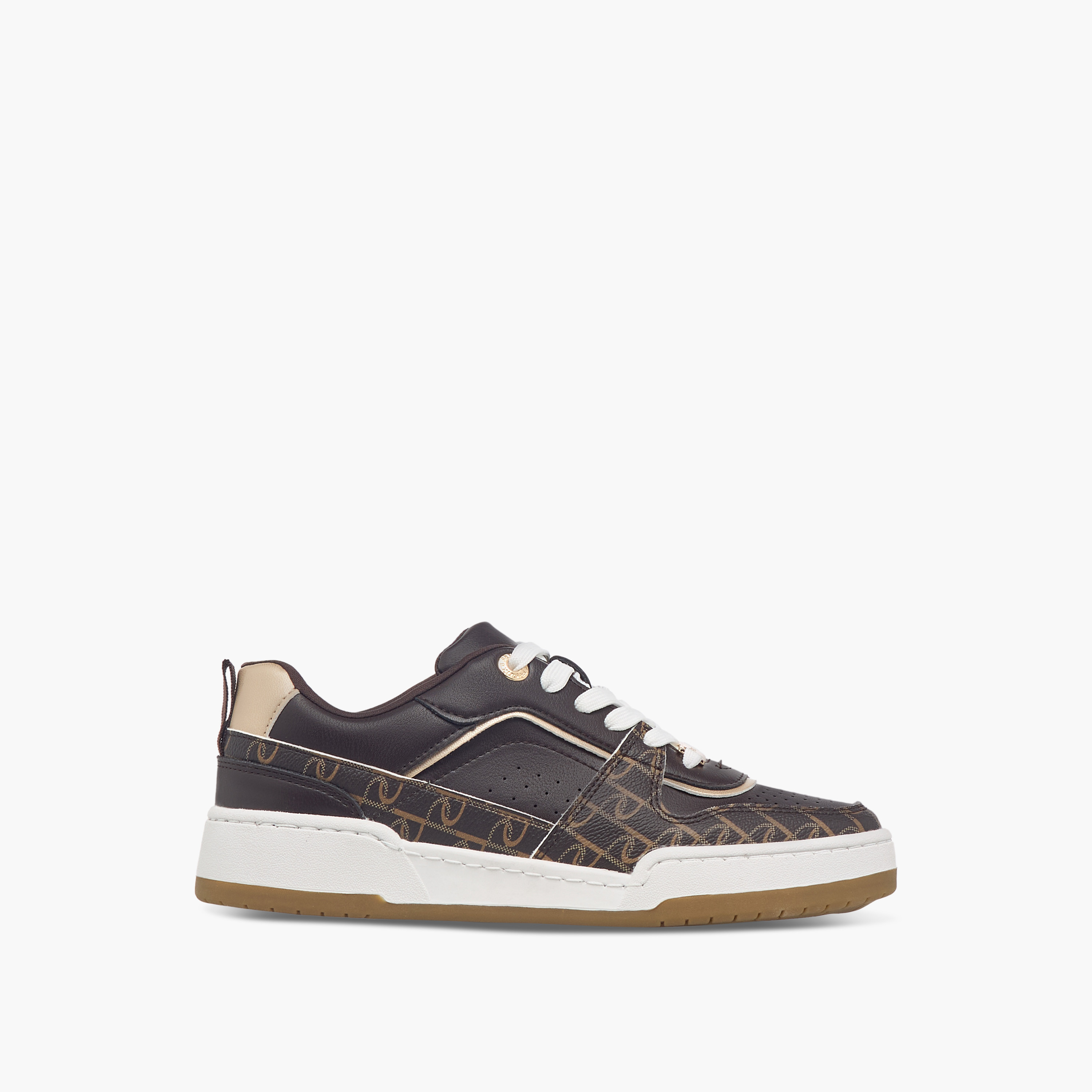 Paprika Monogram Print Lace-Up Sneakers with Pull Tabs-women-shoes-sneakers-image-3