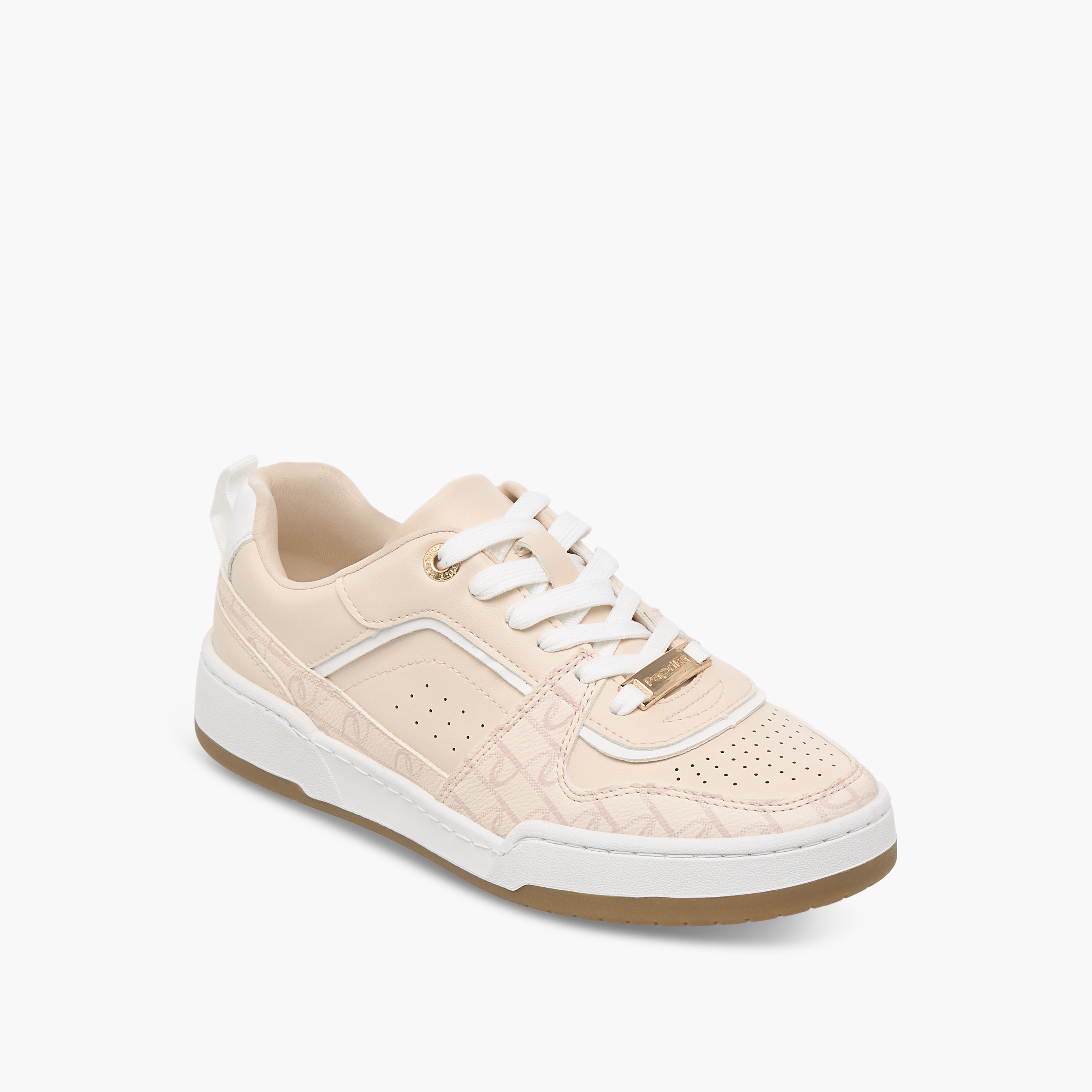 حذاء سنيكرز بطبعات مونوجرام ورباط من بابريكا-women-shoes-sneakers-image-2