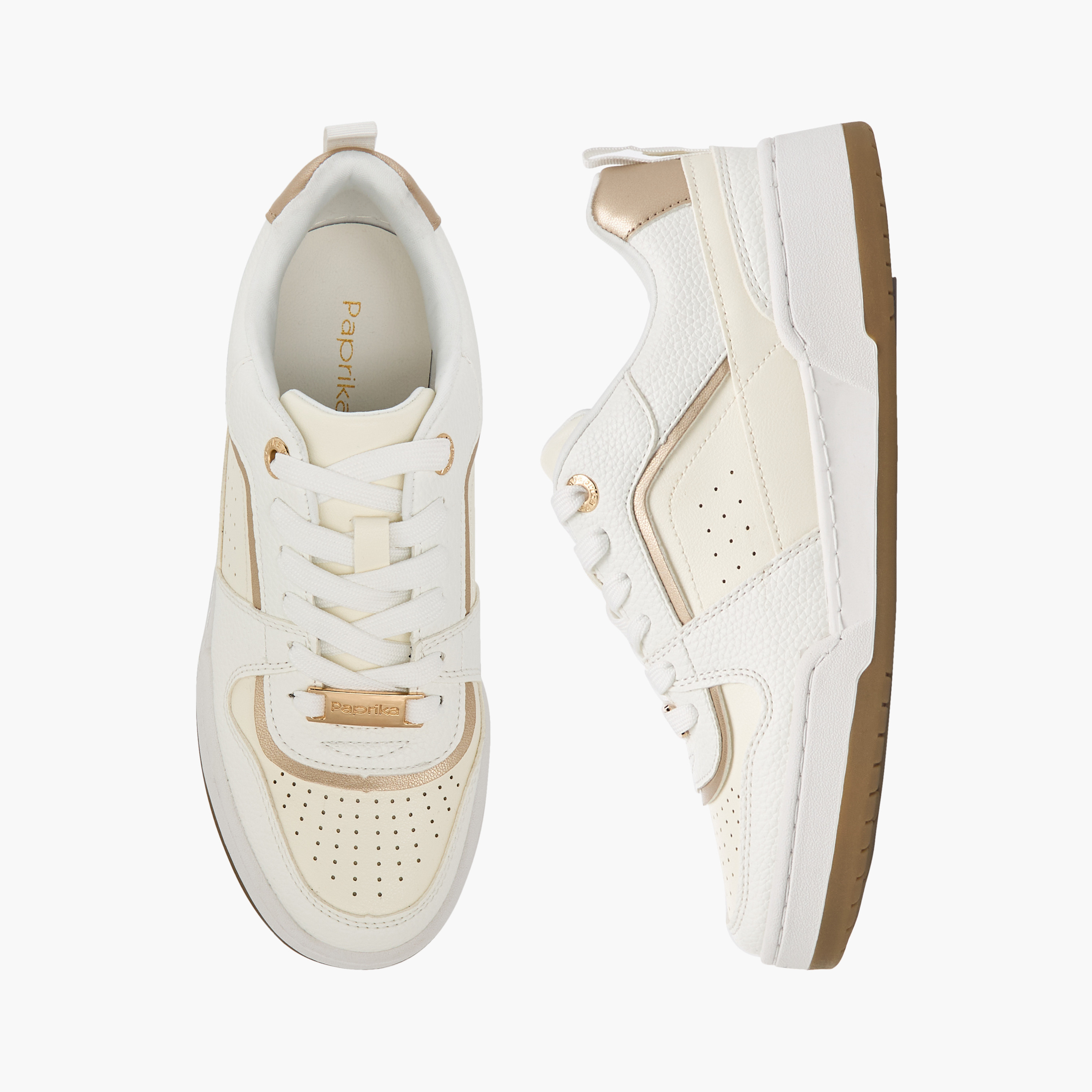 Paprika Panelled Lace-Up Sneakers with Pull Tabs-women-shoes-sneakers-image-1