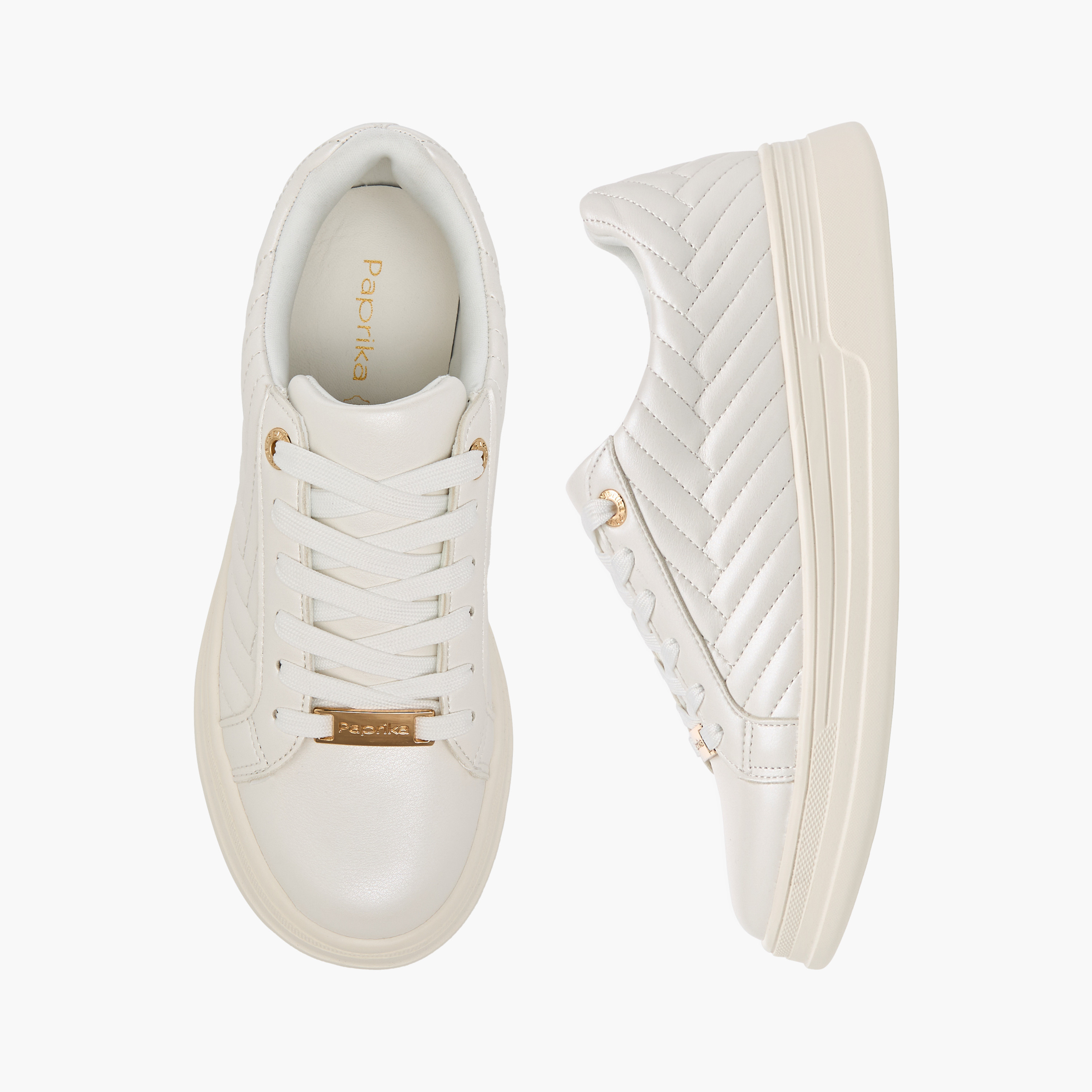 Paprika Quilted Sneakers with Lace-Up Closure-women-shoes-sneakers-image-1