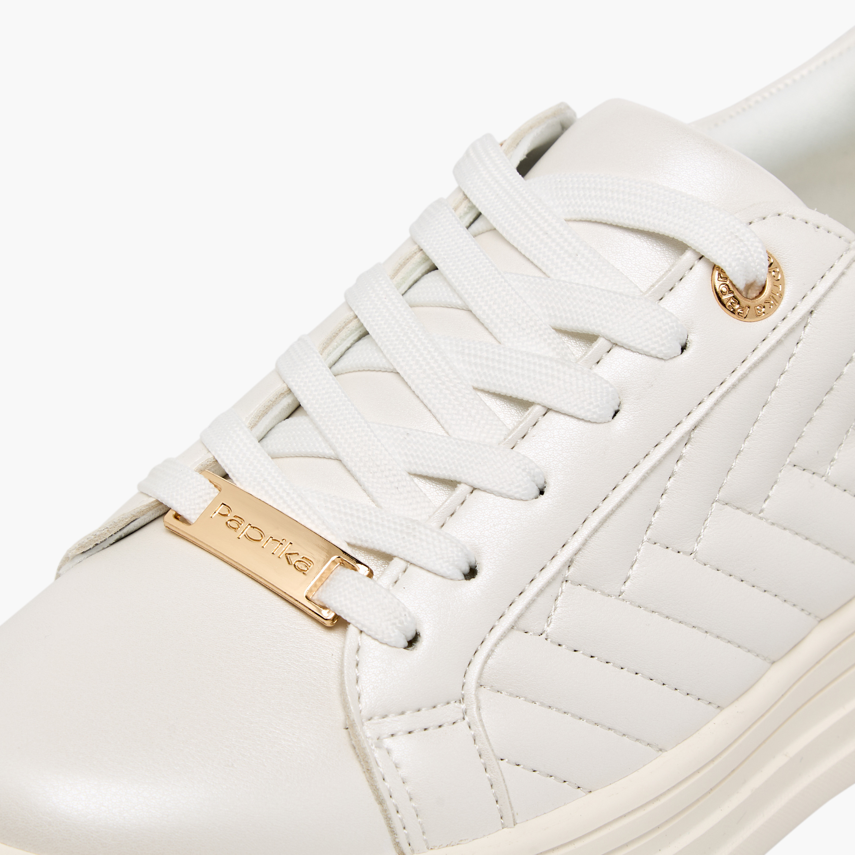 Paprika Quilted Sneakers with Lace-Up Closure-women-shoes-sneakers-image-4