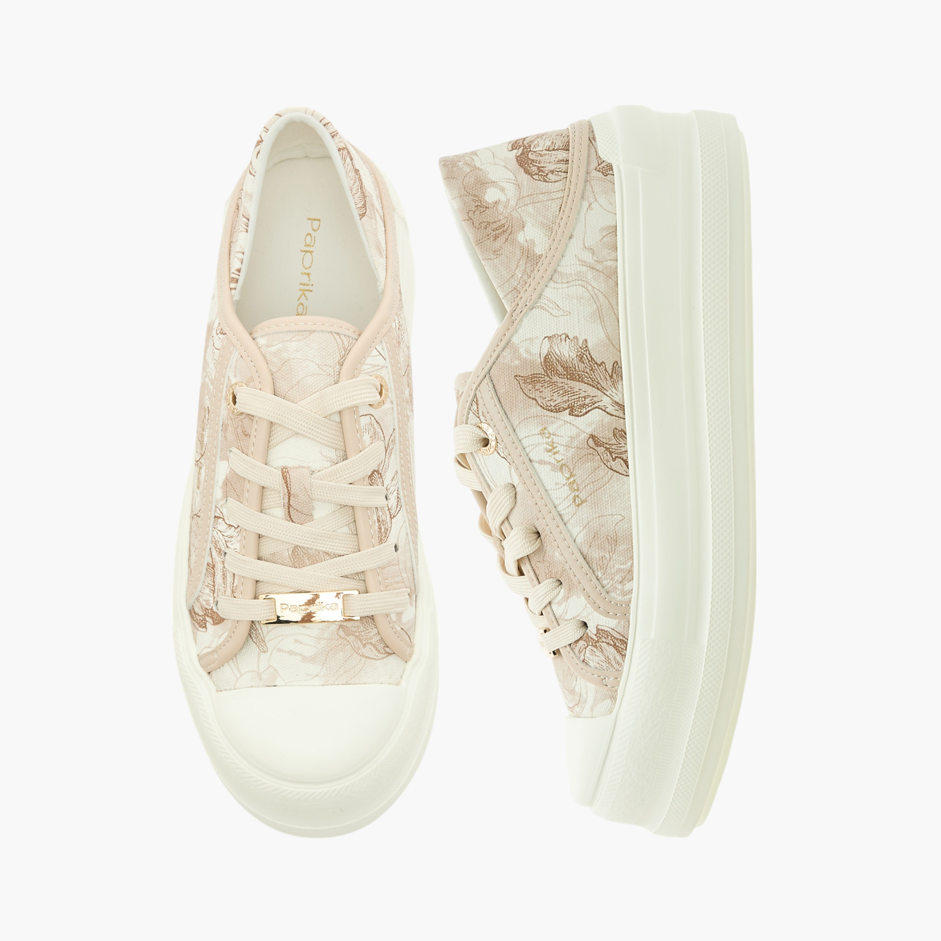 Paprika Floral Print Lace-Up Sneakers-women-shoes-sneakers-image-1