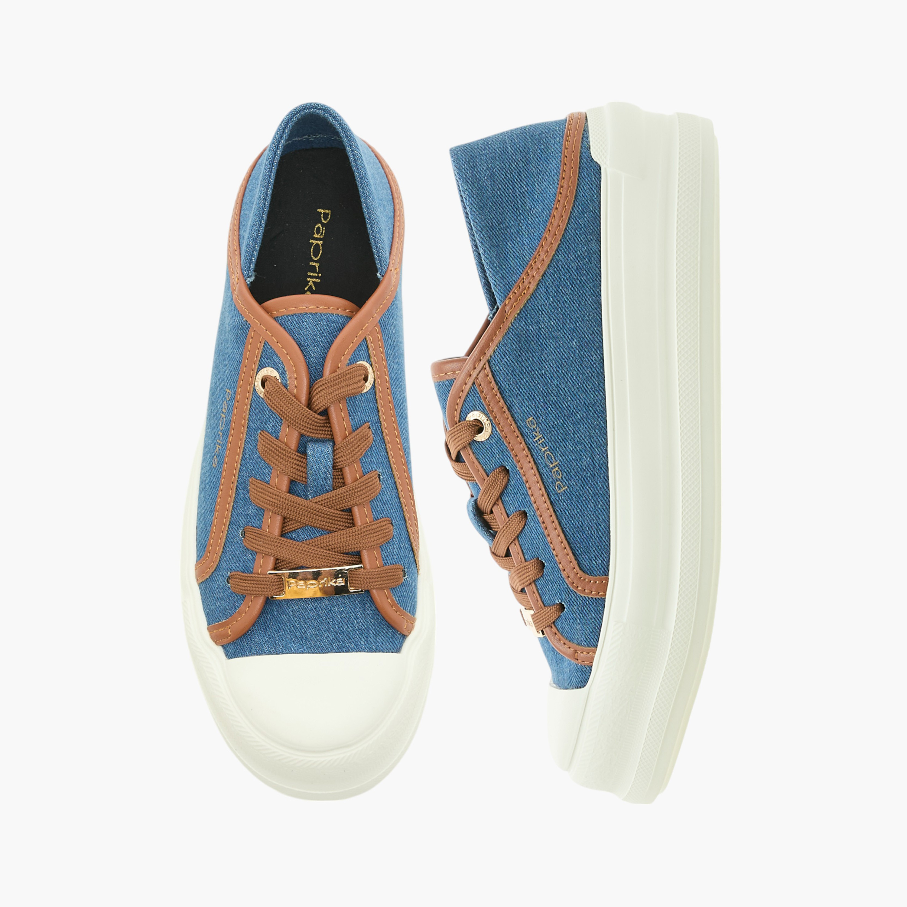 Paprika Logo Print Lace-Up Sneakers with Metal Accent-women-shoes-sneakers-image-1