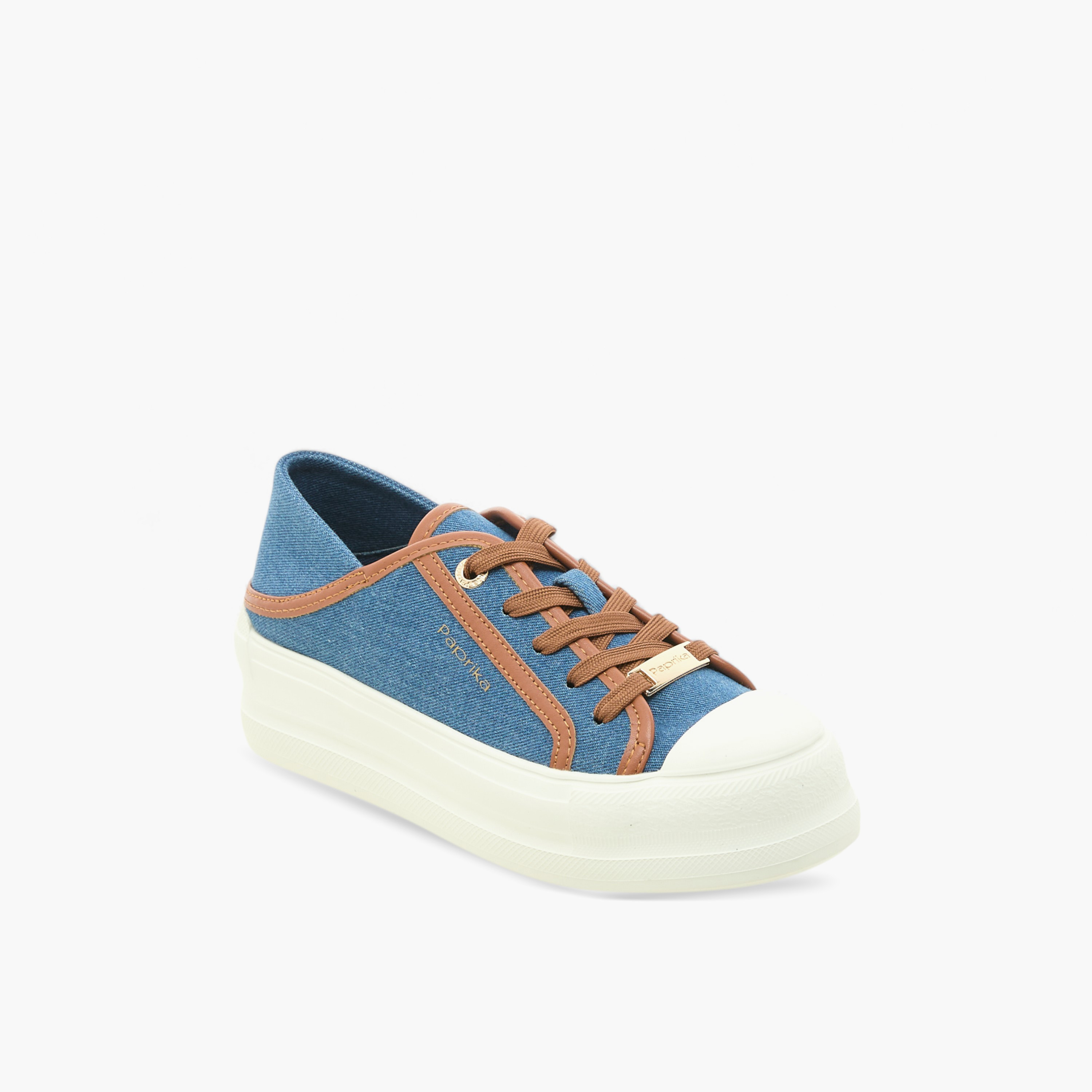 Paprika Logo Print Lace-Up Sneakers with Metal Accent-women-shoes-sneakers-image-2
