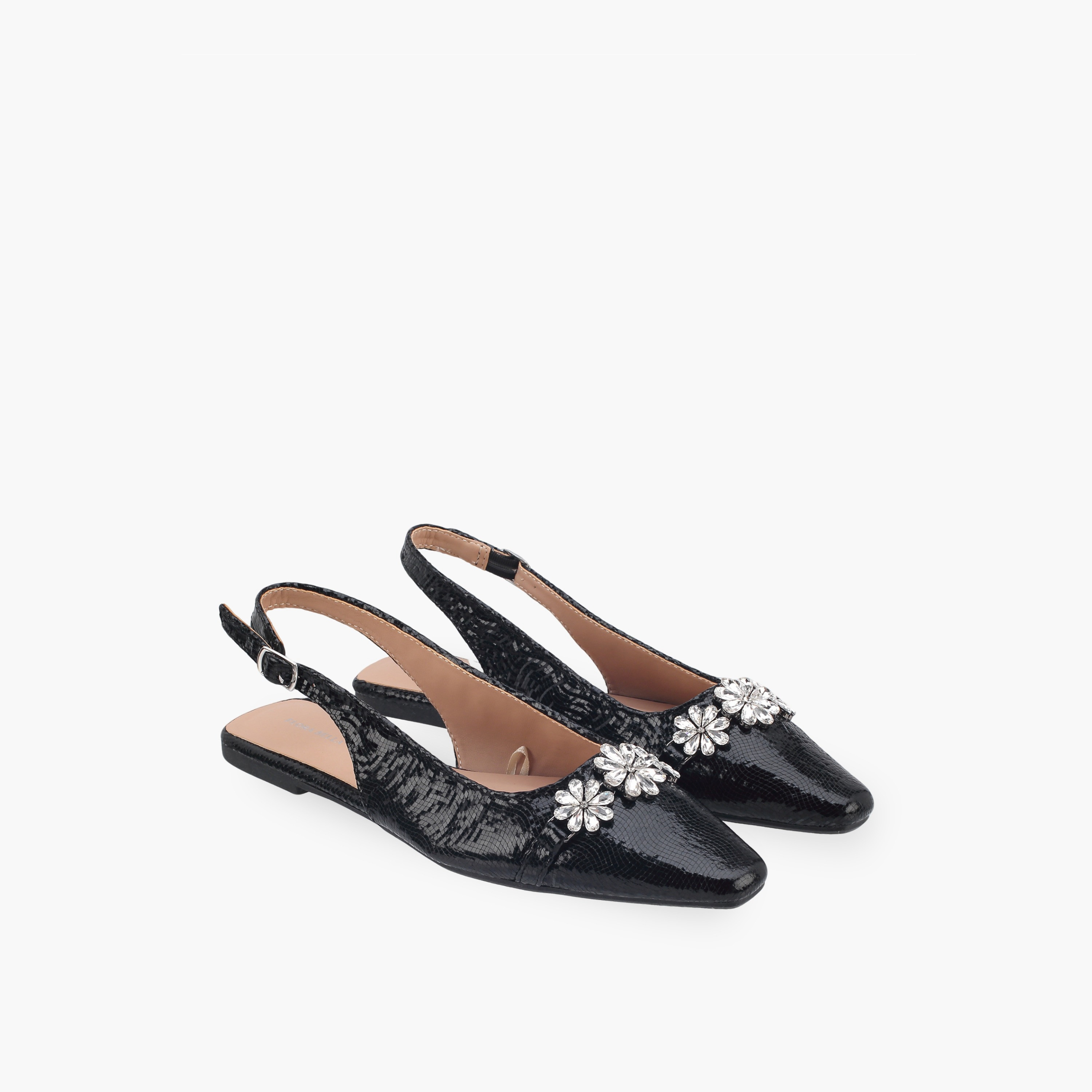 صندل مسطح بحزام خلفي ومقدمة مدببة وزينة للنساء من فلورا بيلا-women-shoes-flats-sandals-image-1