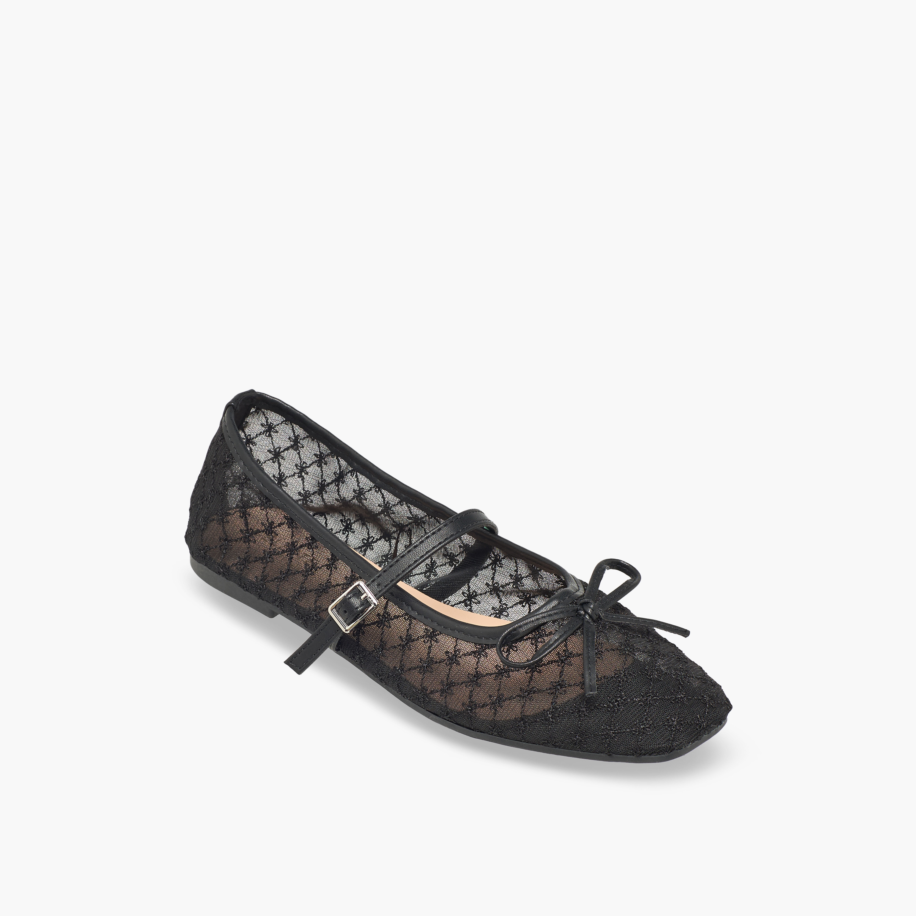 Celeste Women Bow Detail Mesh Mary Jane Shoes-women-shoes-ballerinas-image-2