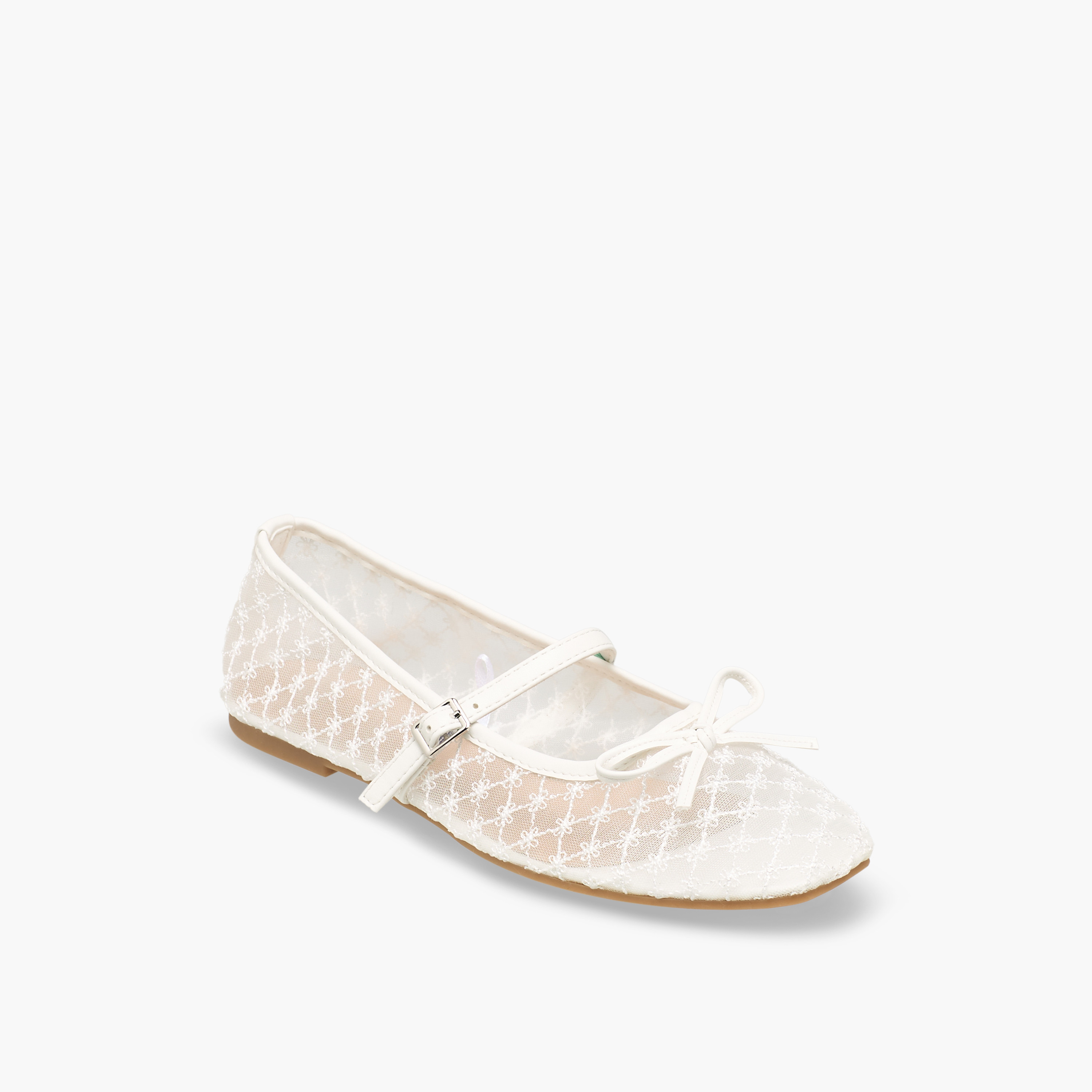 Celeste Women Bow Detail Mesh Mary Jane Shoes-women-shoes-ballerinas-image-2