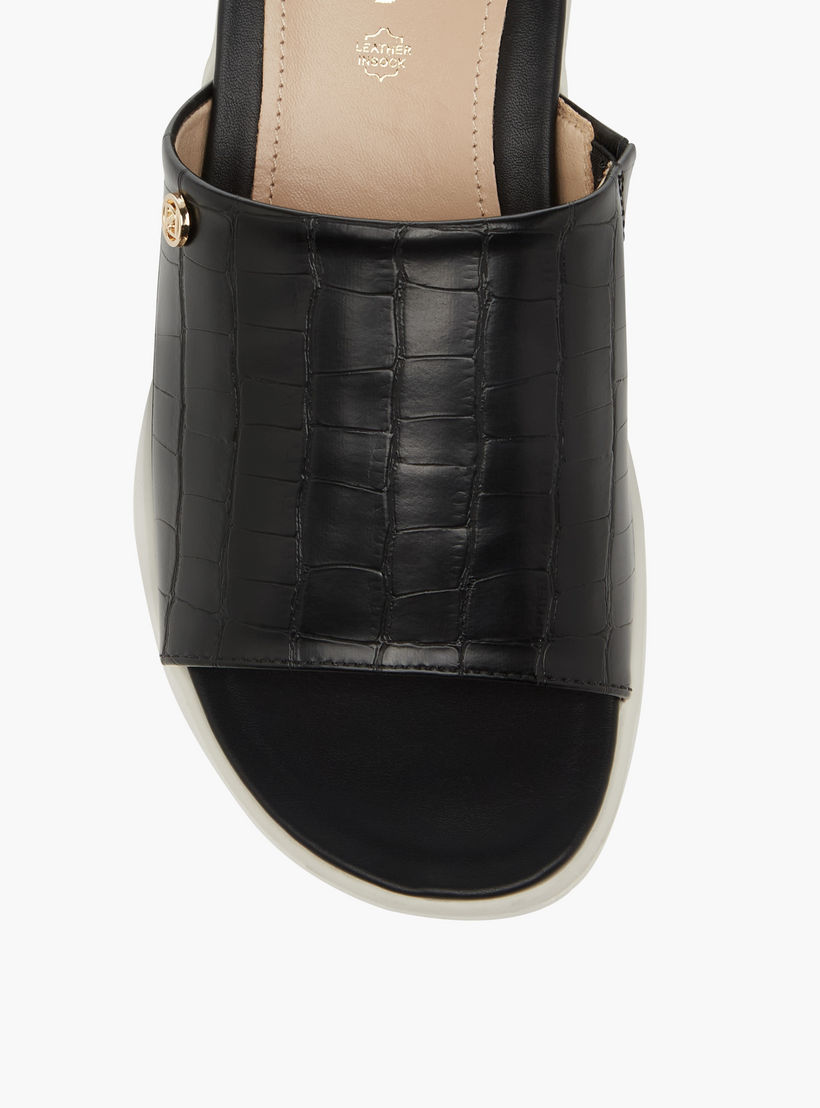Paprika Textured Slip-On Comfort Sandals with Wedge Heel-women-shoes-sandals-heeled-image-4