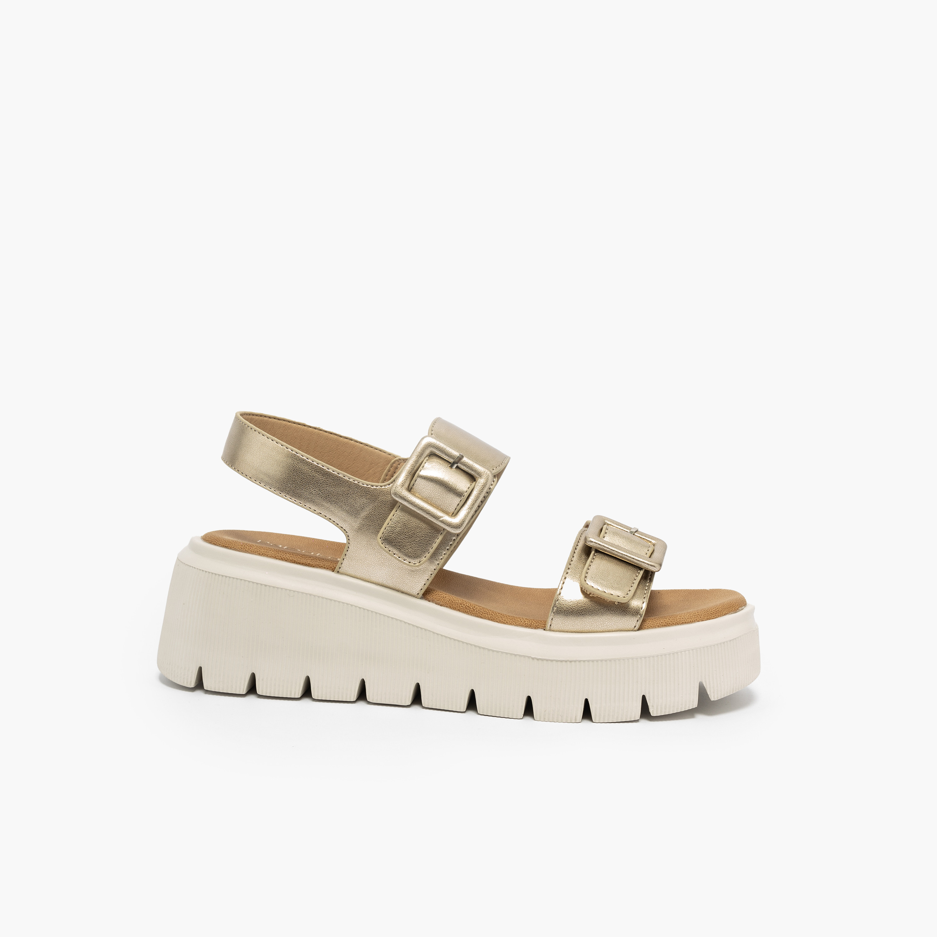 Paprika Buckle Accent Sandals with Platform Heels-women-shoes-sandals-heeled-image-3