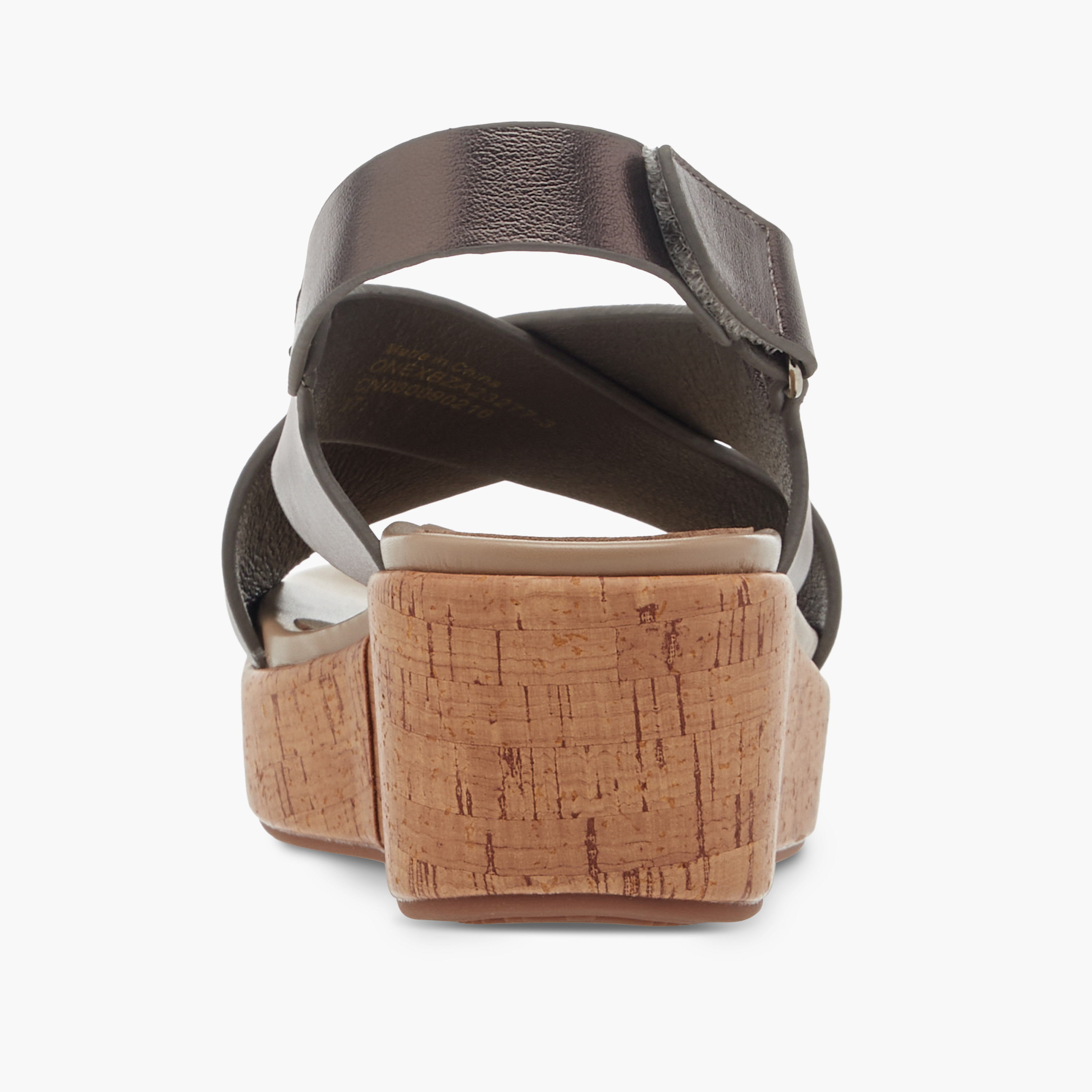 صندل رقائق بكعب بلاتفورم بارز الملمس وحزام متقاطع وشريط إغلاق لاصق من بابريكا-women-shoes-sandals-heeled-image-5