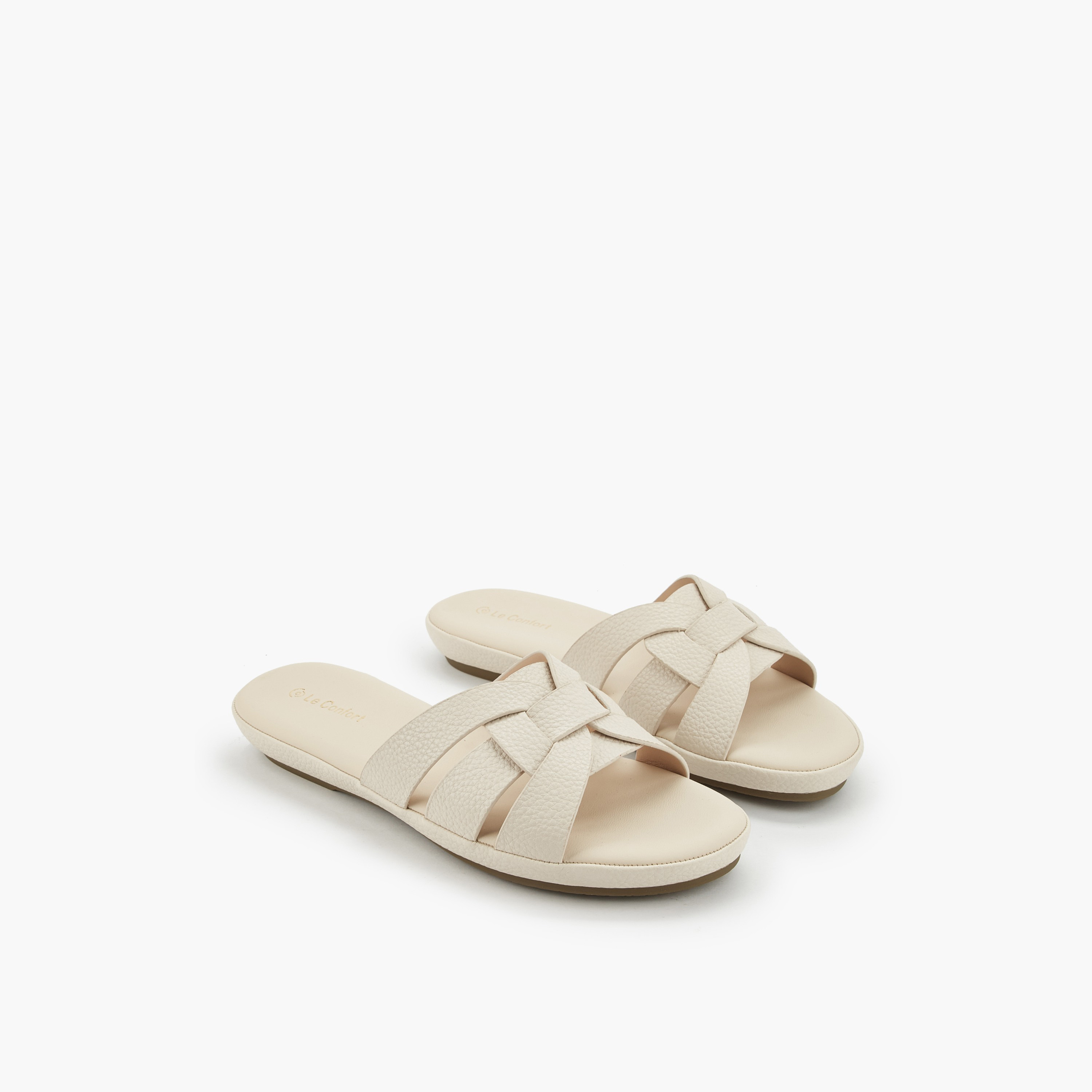 Le Confort Women Textured Slip-On Sandals-women-shoes-sandals-flats-image-1