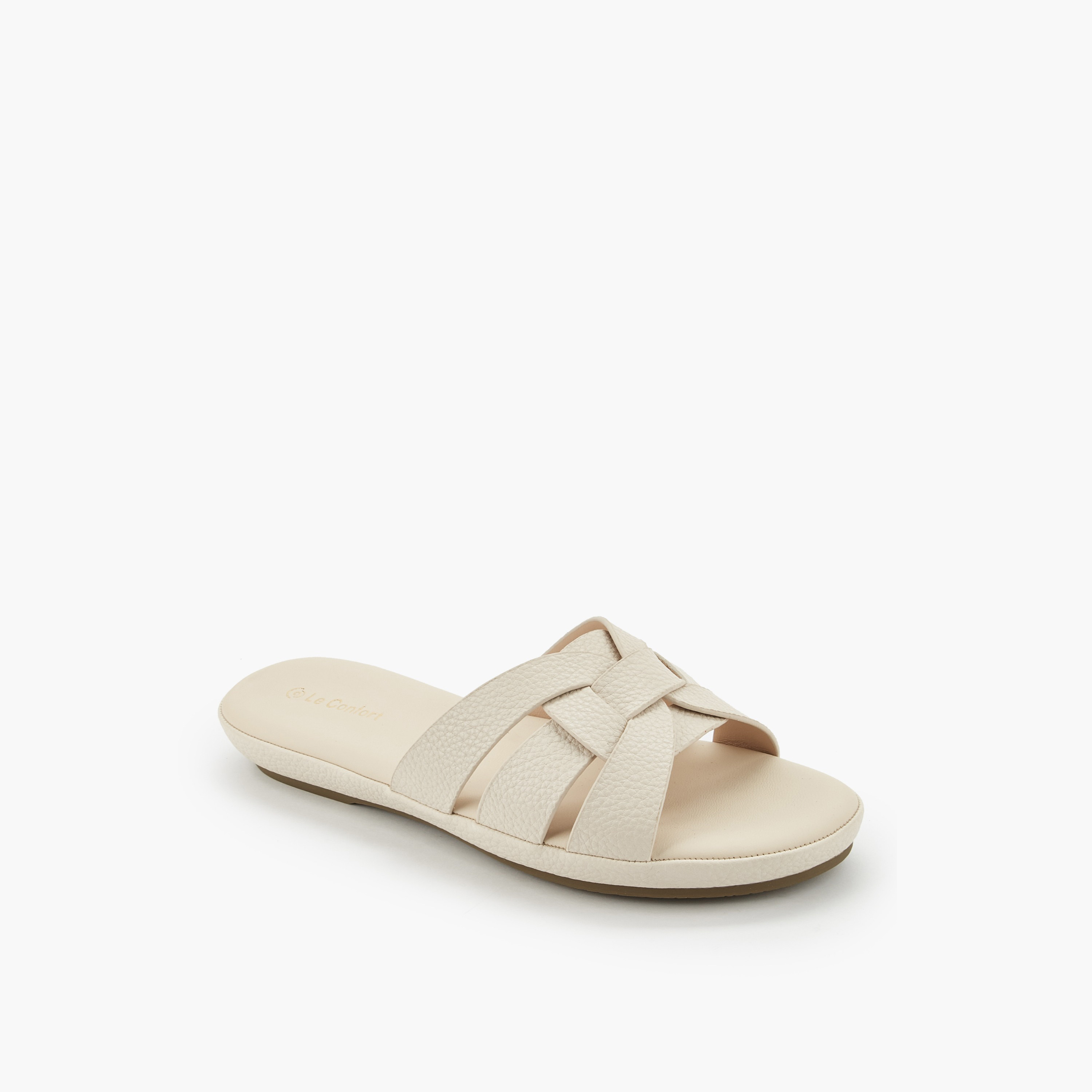 Le Confort Women Textured Slip-On Sandals-women-shoes-sandals-flats-image-2