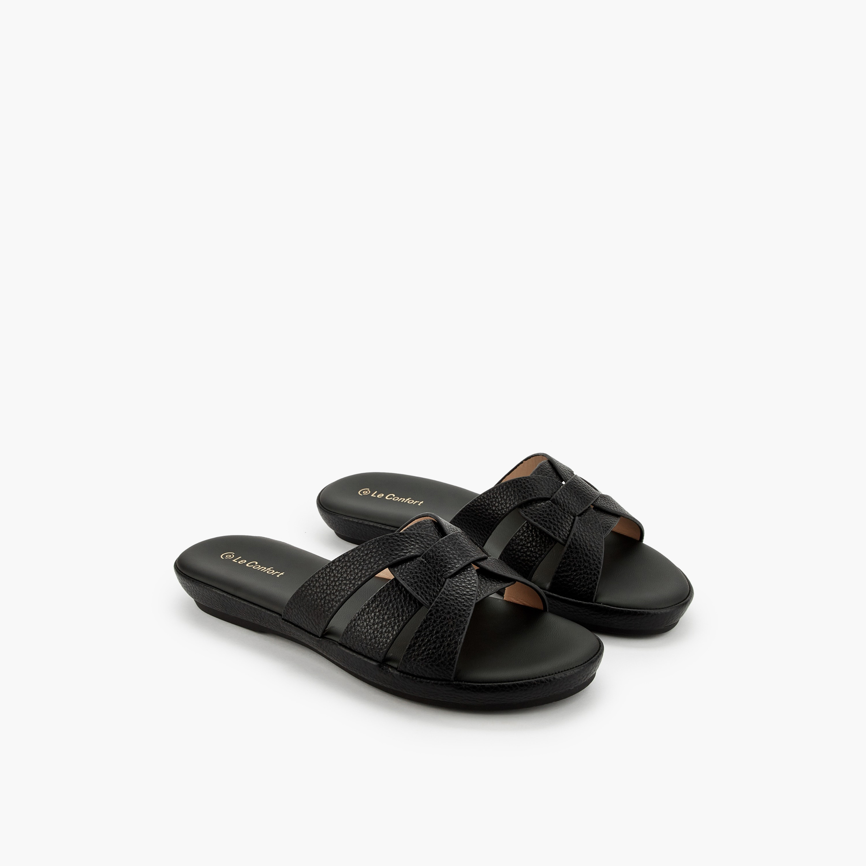 Le Confort Women Textured Slip-On Sandals-women-shoes-sandals-flats-image-1
