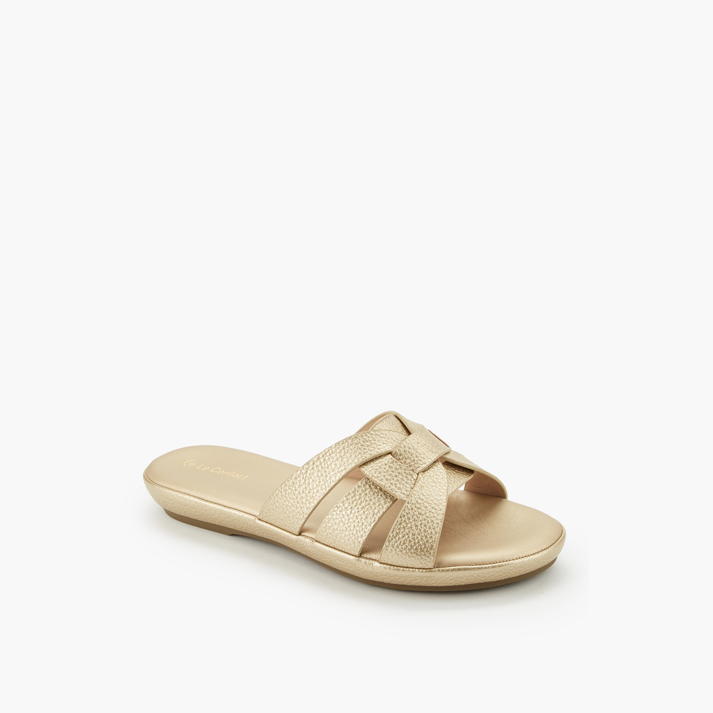 Le Confort Women Textured Slip-On Sandals-women-shoes-sandals-flats-image-2