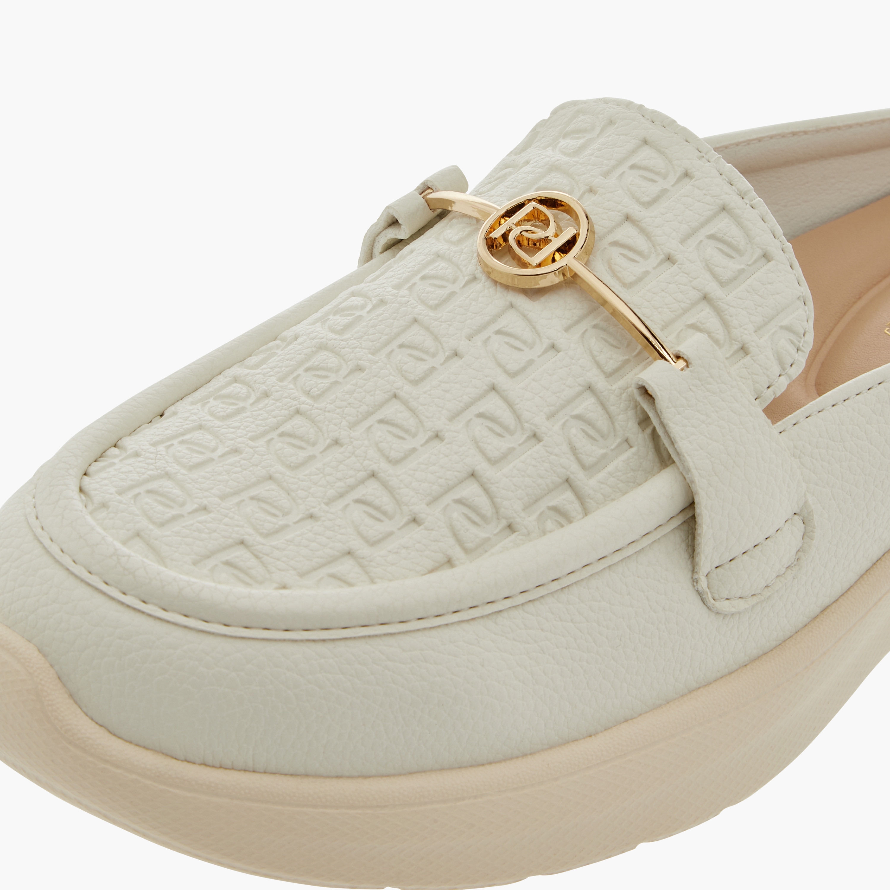 Paprika Monogram Embossed Slip-On Comfort Mules-women-shoes-flats-mules-image-4