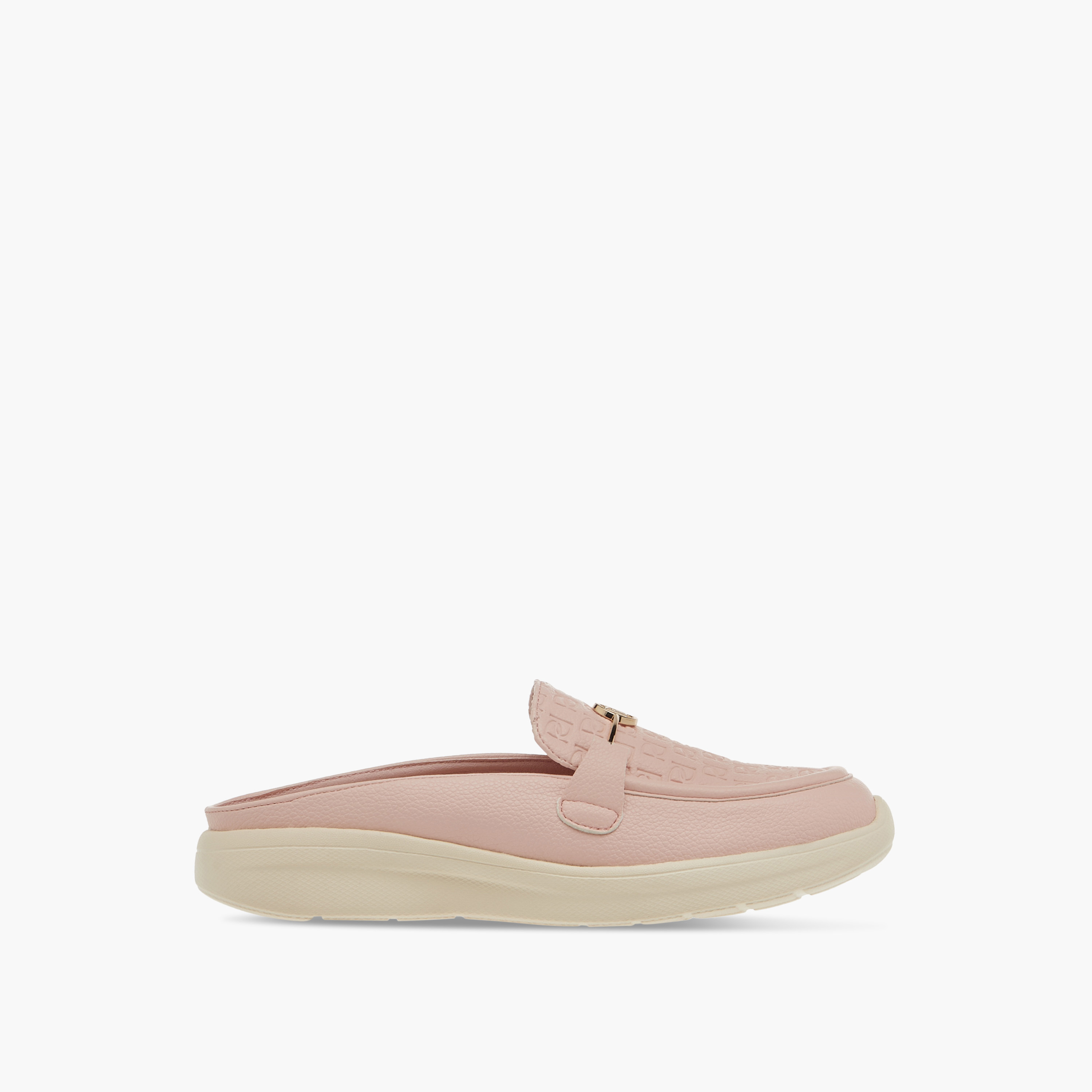 Paprika Monogram Embossed Slip-On Comfort Mules-women-shoes-flats-mules-image-3