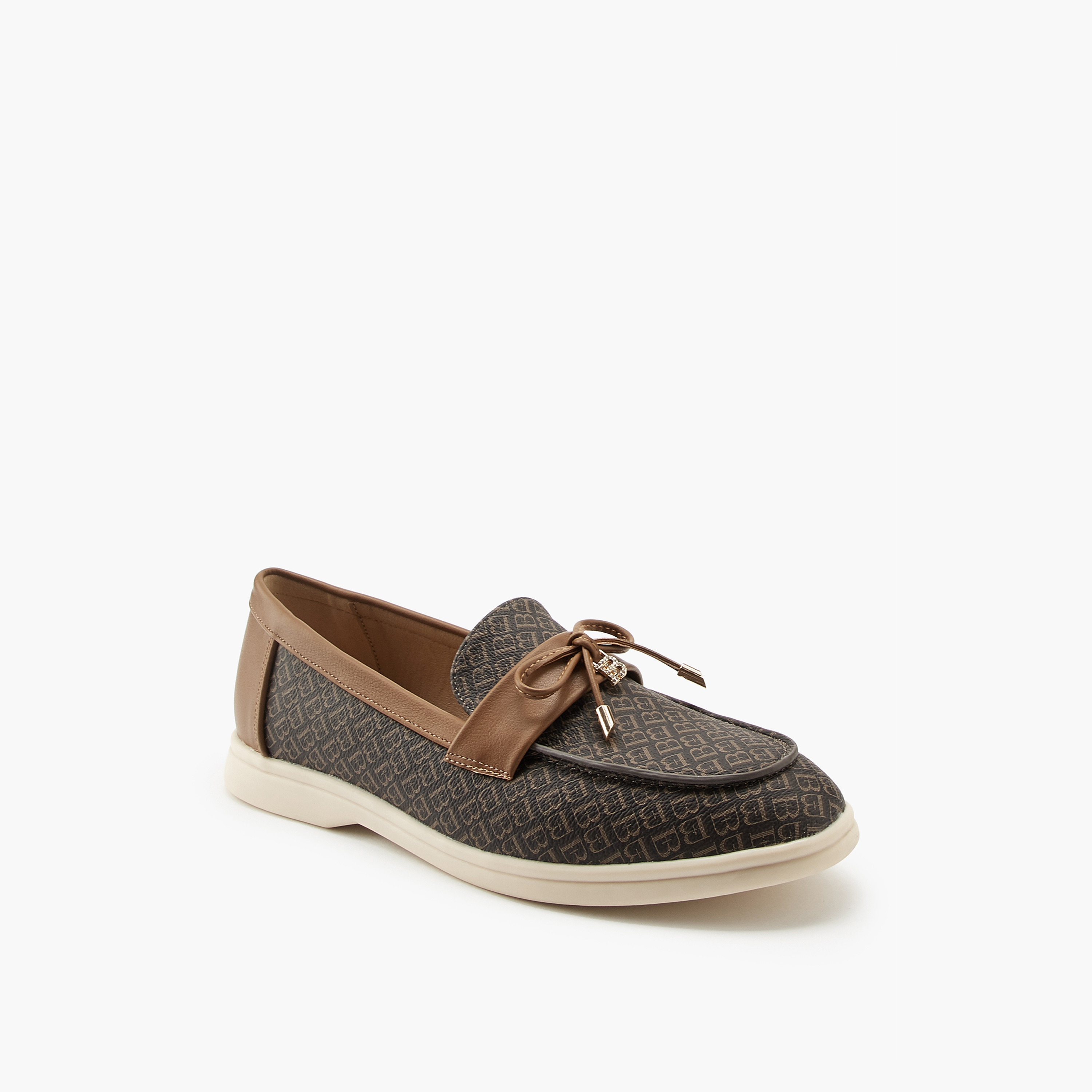 Flora Bella Monogram Print Slip-On Loafers with Bow Accent-women-shoes-loafersandmoccasins-image-3